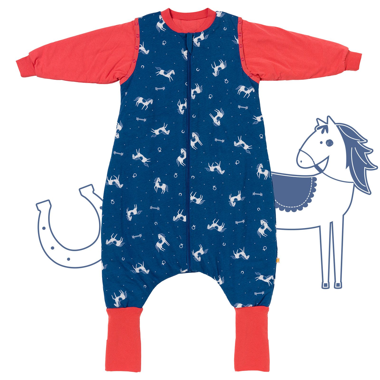 Schlummersack Kinderschlafsack Schlafsack mit Füßen und umklappbaren Bündchen, 3.5 Tog OEKO-TEX