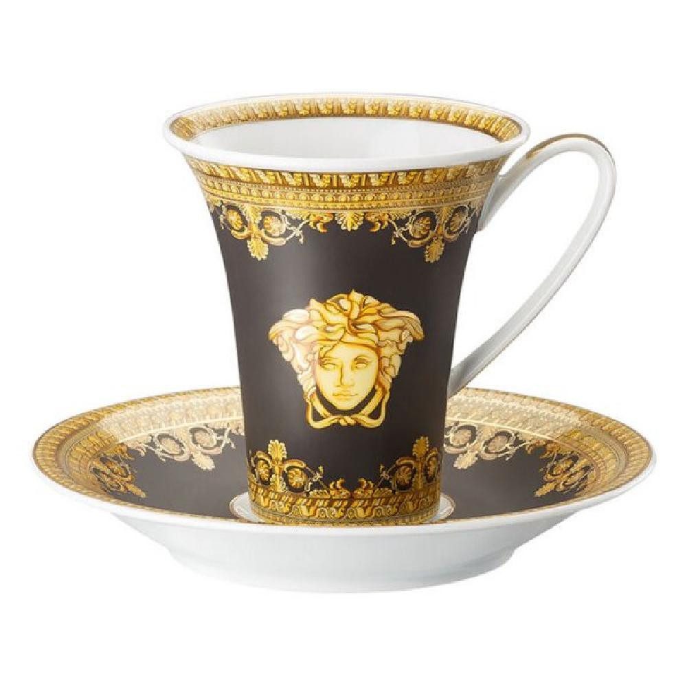 Versace Tasse by Rosenthal Kaffeetasse mit Untertasse I Love Baroque Nero (2-teilig)