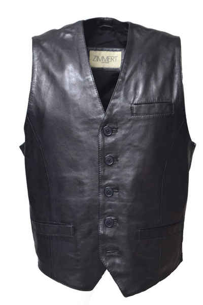 Zimmert Leather Lederweste Nico mit praktischen Taschen, besonders weiches Leder, Braun, Cognac