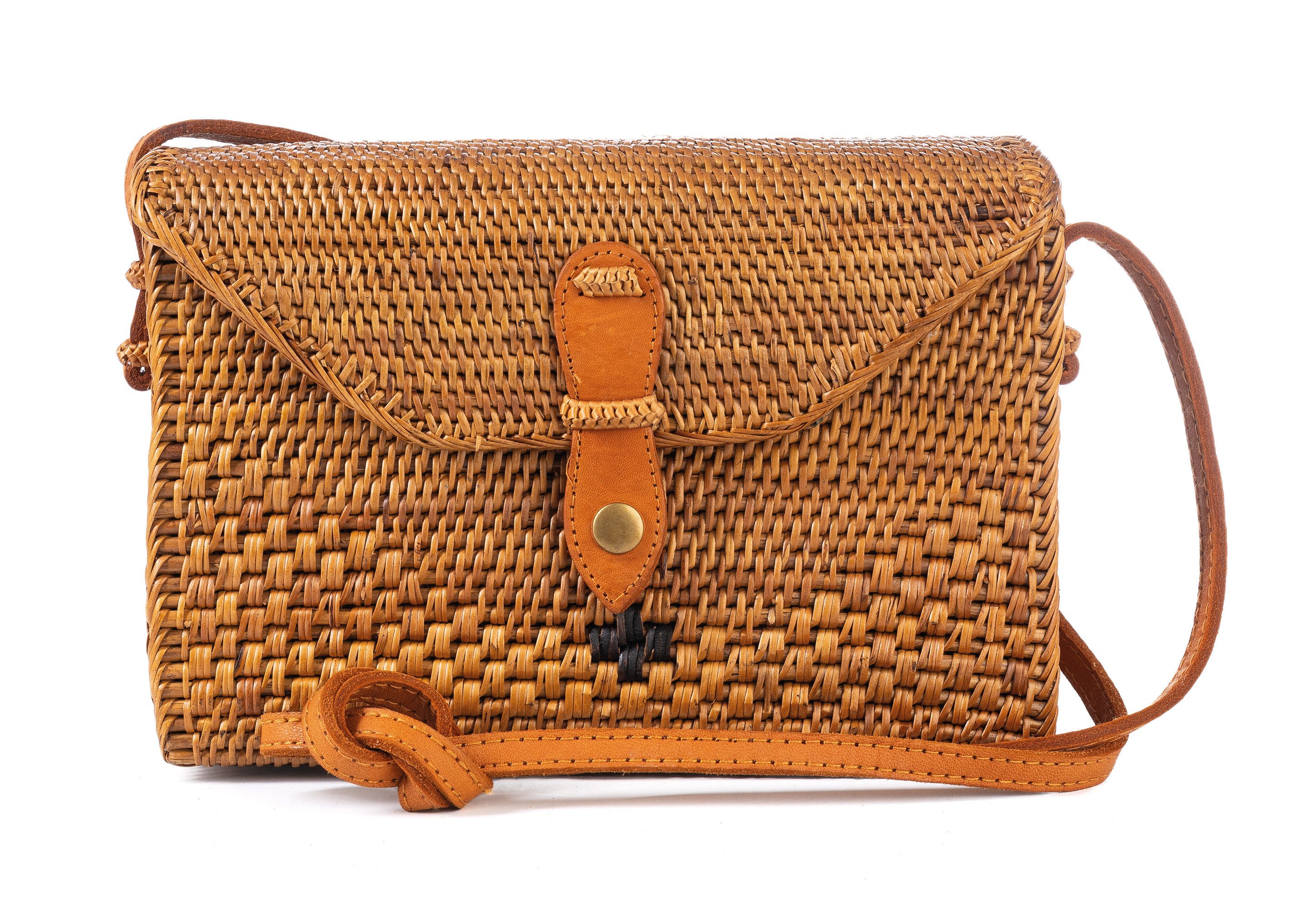 Der Trachtler Basttasche Korbtasche Bali Bag in rechteckiger Form, handgefertigt in Bali