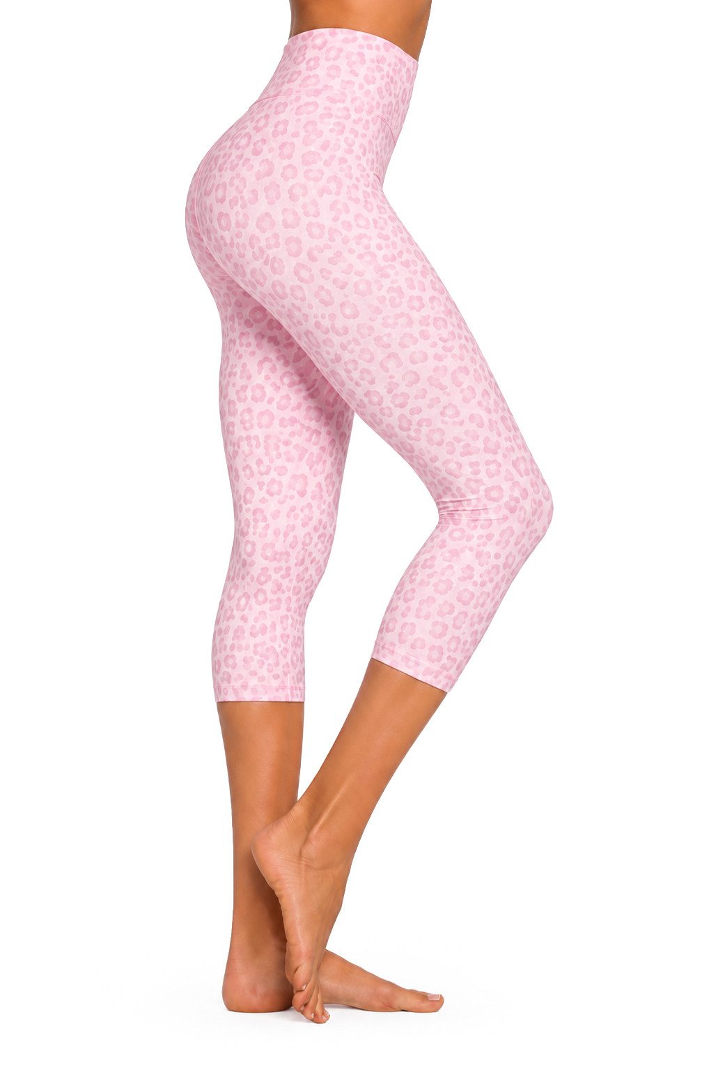 Smilodox Leggings Velvara, Capri Hose mit Leo-Muster, High Waist, für Gym & Laufen Leo-Print, 4-Wege-Stretch, blickdicht, schnelltrocknend