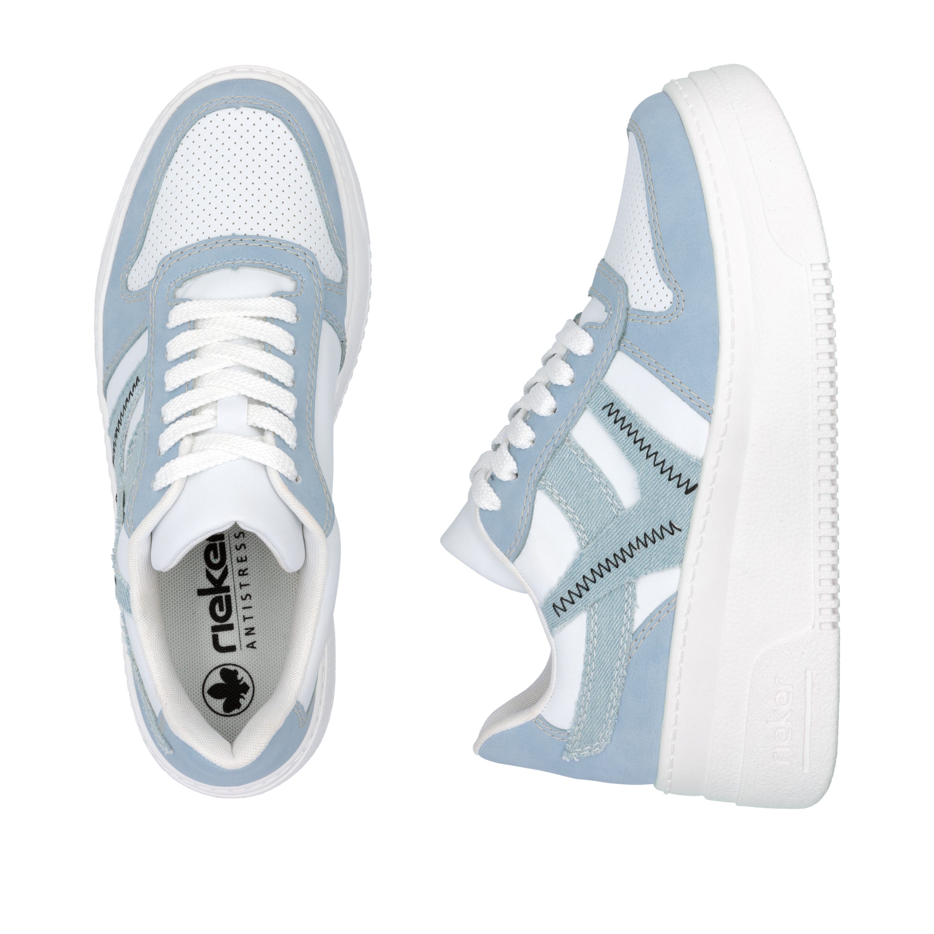 Rieker Plateausneaker, Freizeitschuh, Halbschuh, Schnürschuh mit gepolstertem Schaftrand