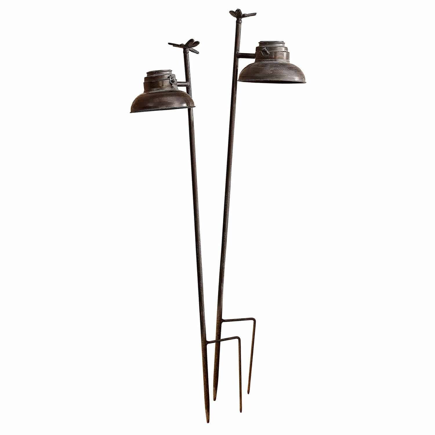 LED Laterne Solar-Laterne 2er Set Ivexil antikbraun