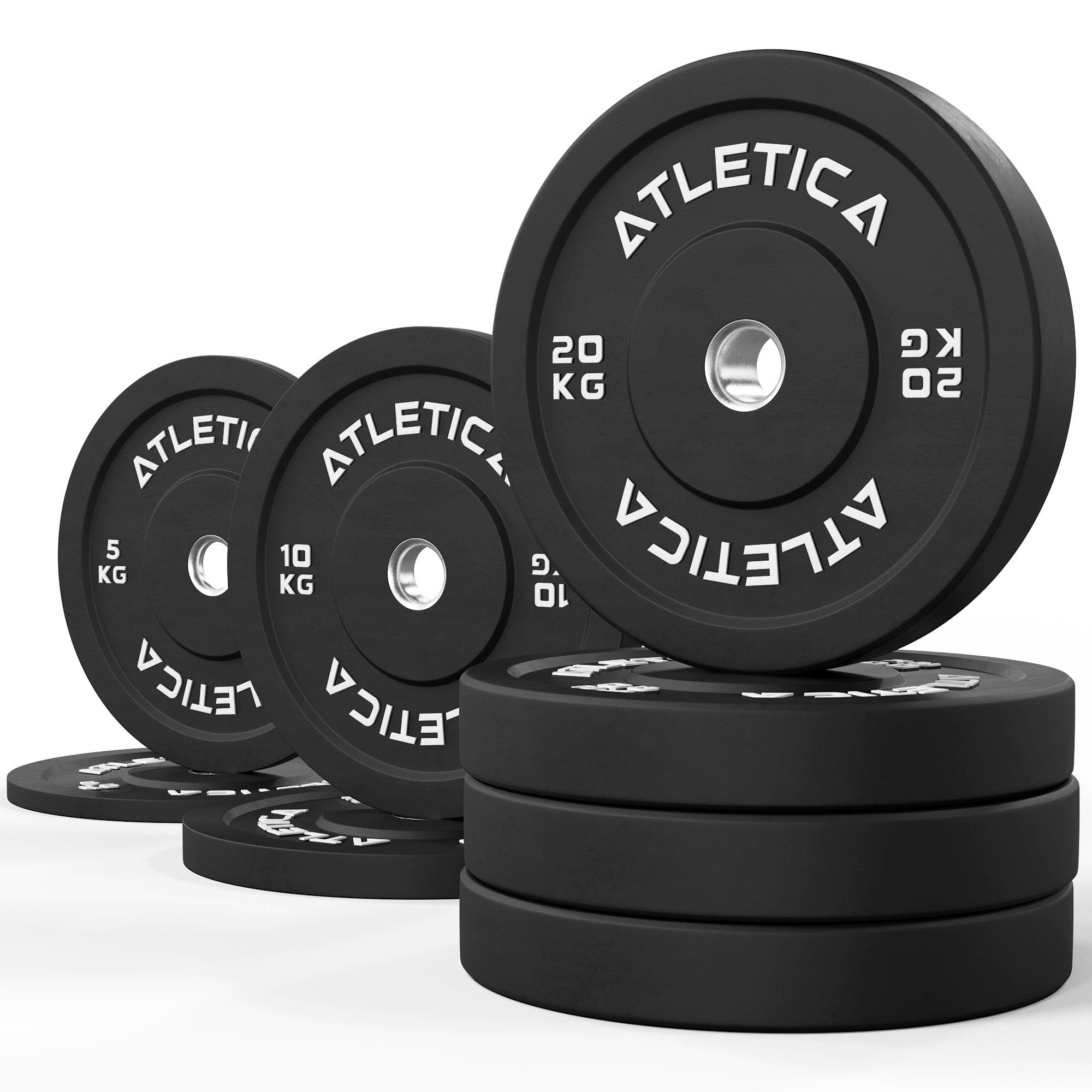 ATLETICA Hantelscheiben 110kg Bumper Plates Set ∣ bestehend aus 2x 5 kg ∣ 2x 10 kg ∣ 4x 20 kg