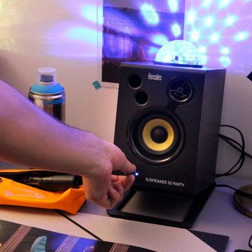 HERCULES DJ Speaker 32 Party-Lautsprecher (Monitor-Boxen, 30 W, mit Verlängerungskabel)