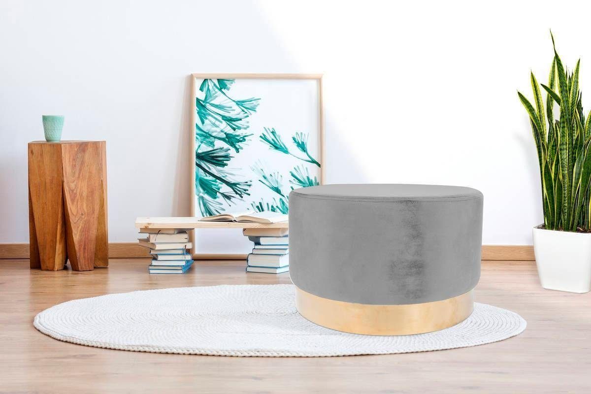 Kayoom Hocker Nano 510, Hocker in stilvollem Design,weiche Schaumstoff-Sitzfläche (1 St), Golz Akzente, mit pflegeleichtem Stoffbezug, große runde Form