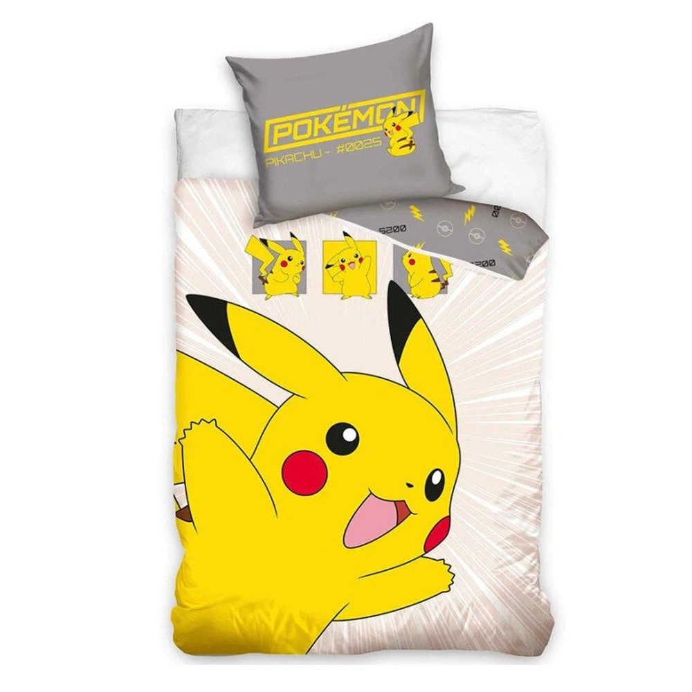 Carbotex Kinderbettwäsche Pokémon #0025 Bettwäsche 140×200cm, 70×90 cm