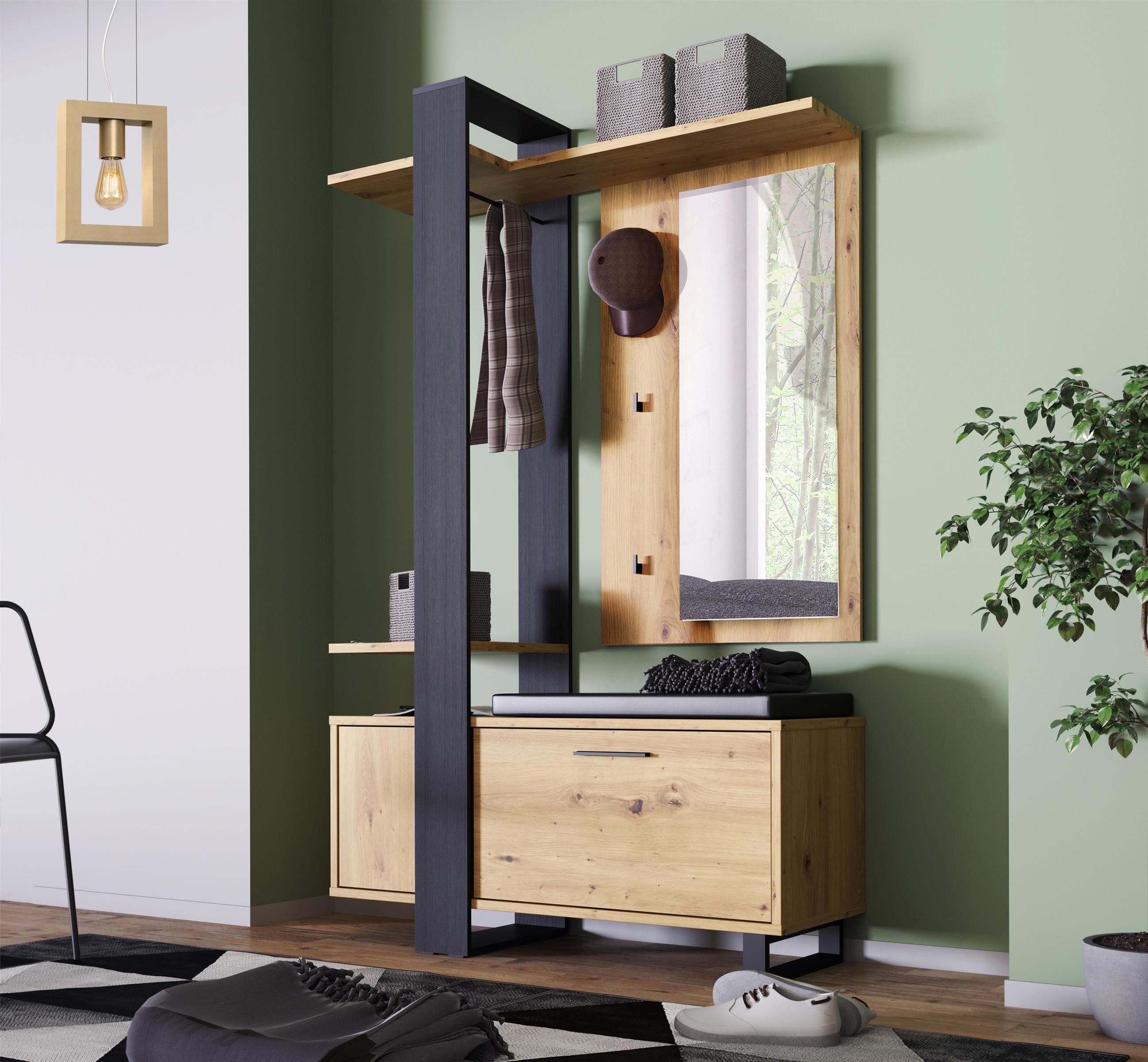 FORTE Kompaktgarderobe 119,8 x 198,2 x 43 cm (B/H/T)