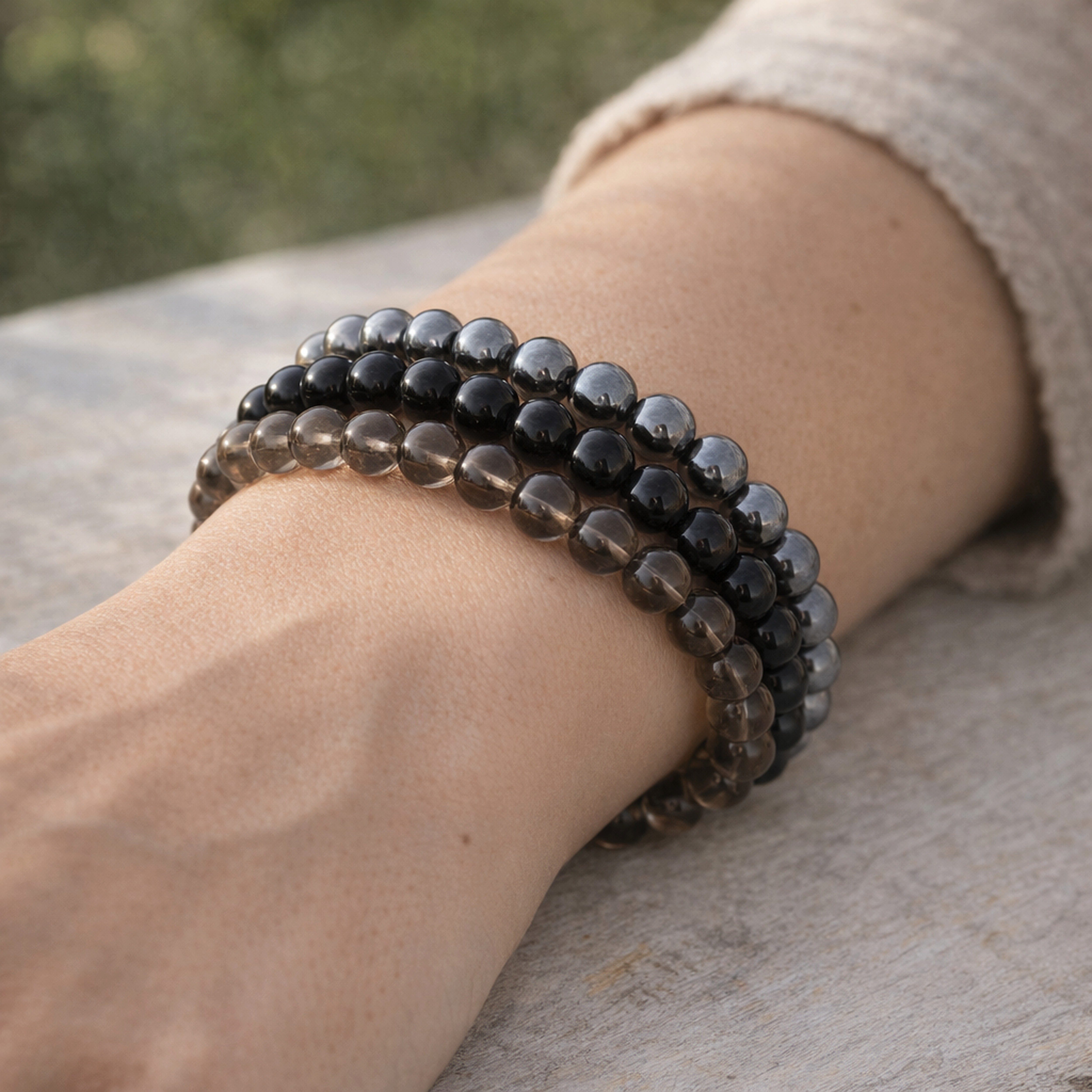 Lebensquelle Plus Armband Onyx Kugelarmband, 8 mm – Bild 5 von 5