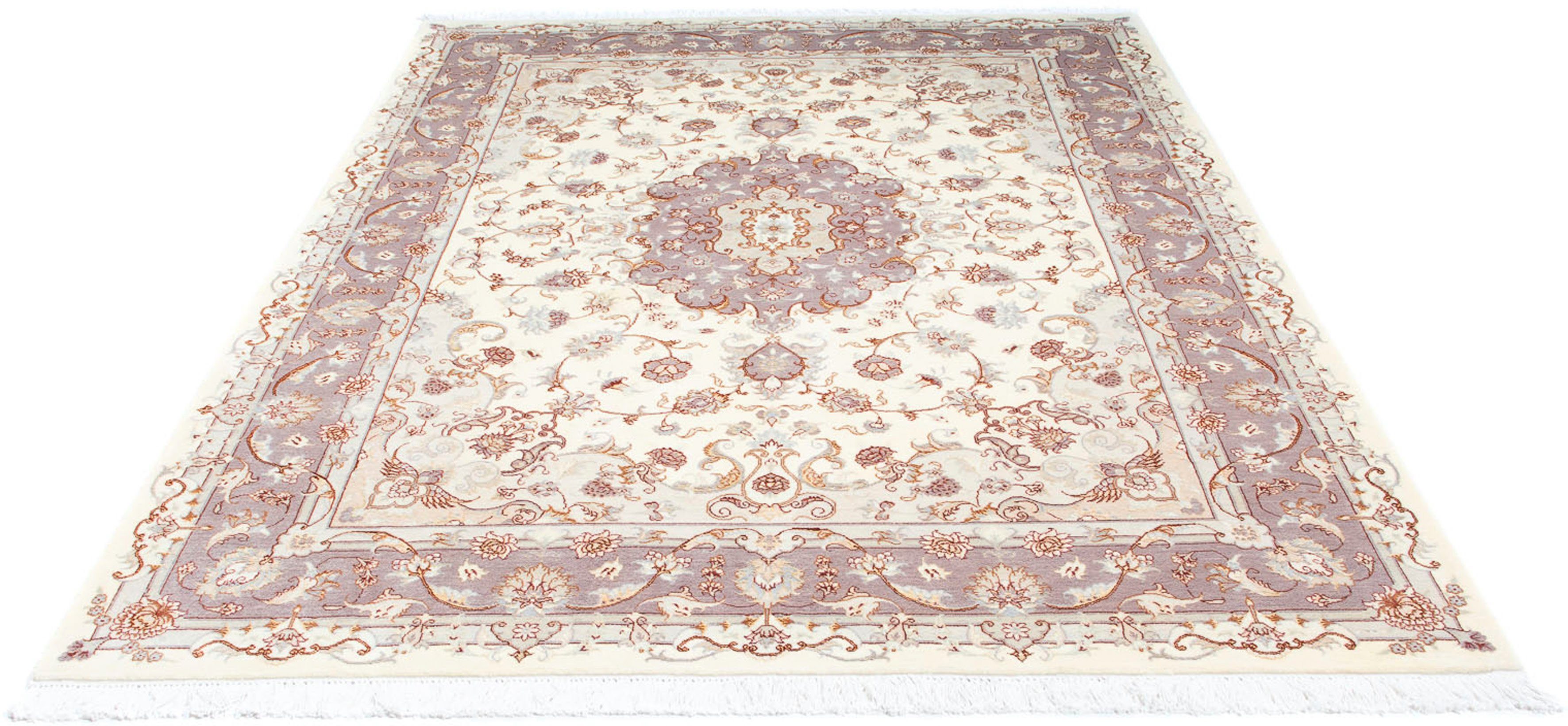 Orientteppich Perser - Täbriz - Royal - 236 x 169 cm - beige, morgenland, rechteckig, Höhe: 7 mm, Wohnzimmer, Handgeknüpft, Einzelstück mit Zertifikat