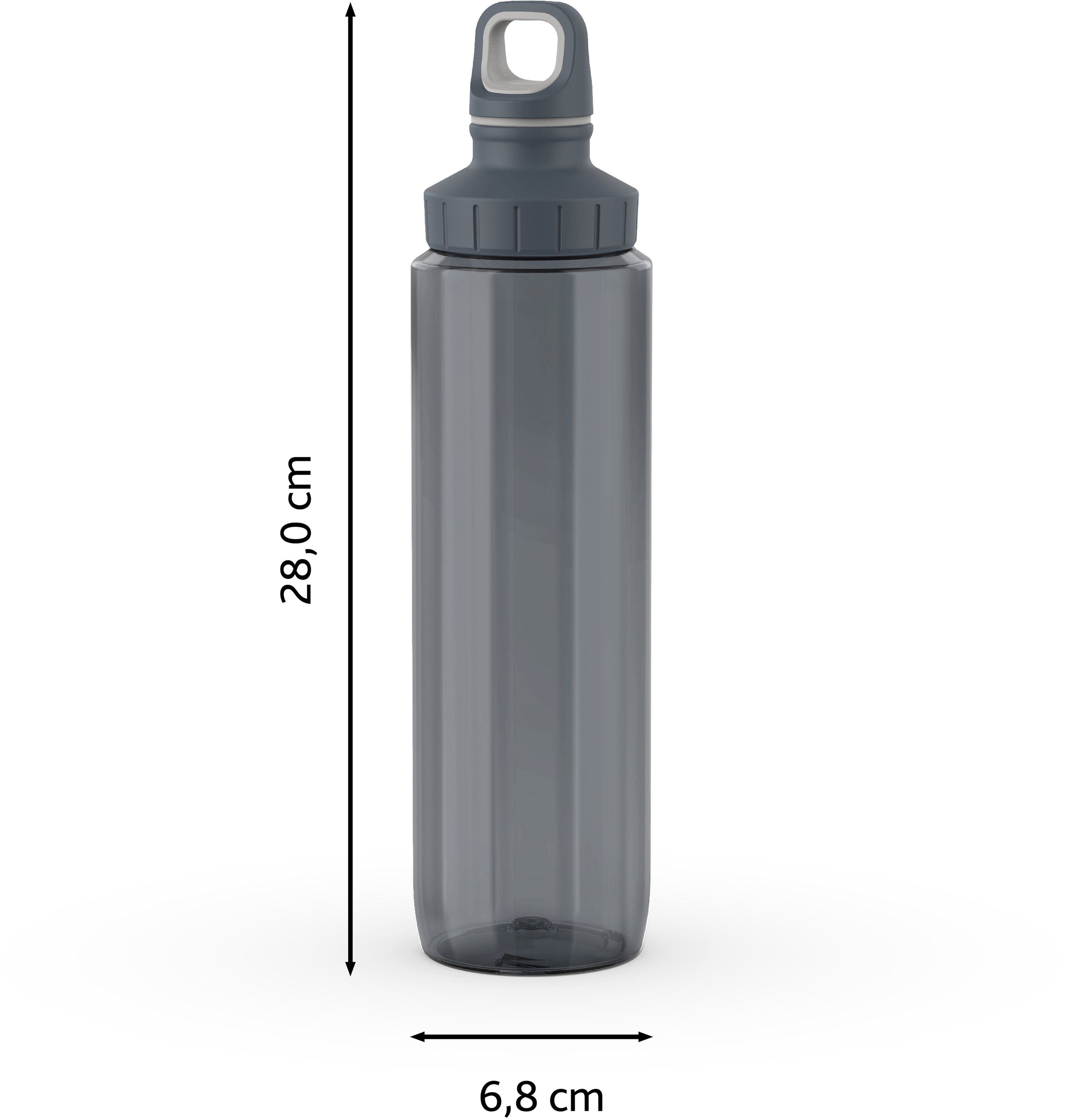 aus Trinkflasche ml Grau Drink2Go Kunststoff, Emsa 700 nachhaltig Tritan recyceltem Schraubverschluss, N30323 Eco, dicht,