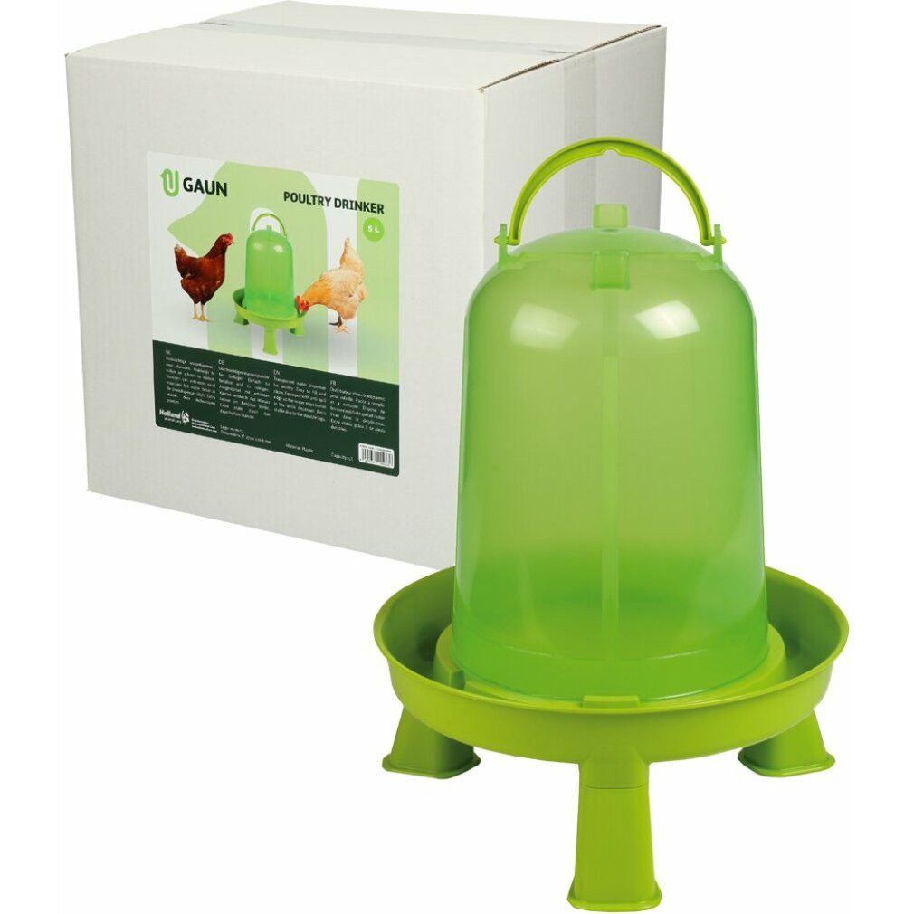 Vogeltränke Geflügel Stülptränke mit Ständer 5 L, lemongrün