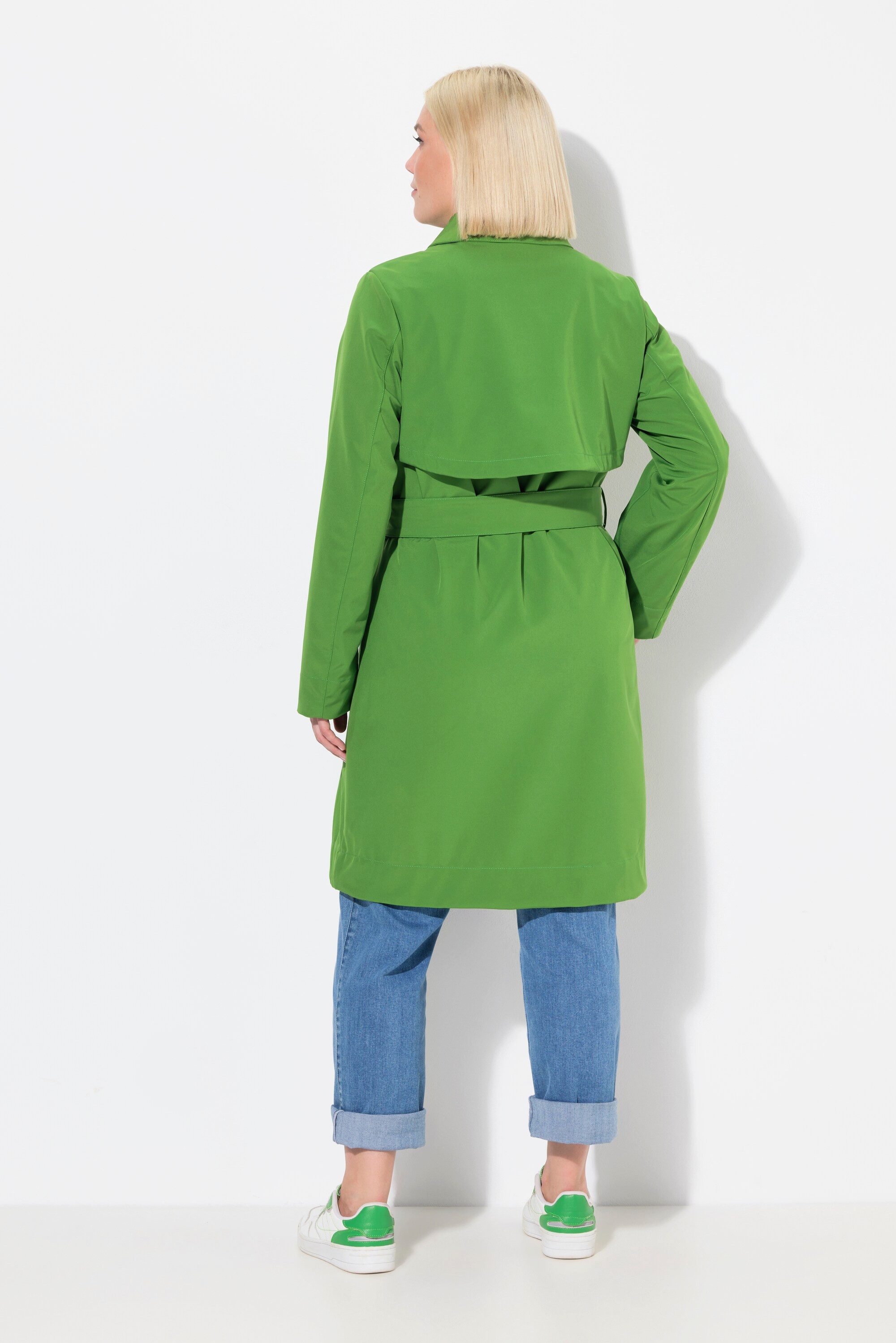 Ulla Popken Wintermantel HYPRAR Softshell-Trenchcoat wasserabweisend Gürtel