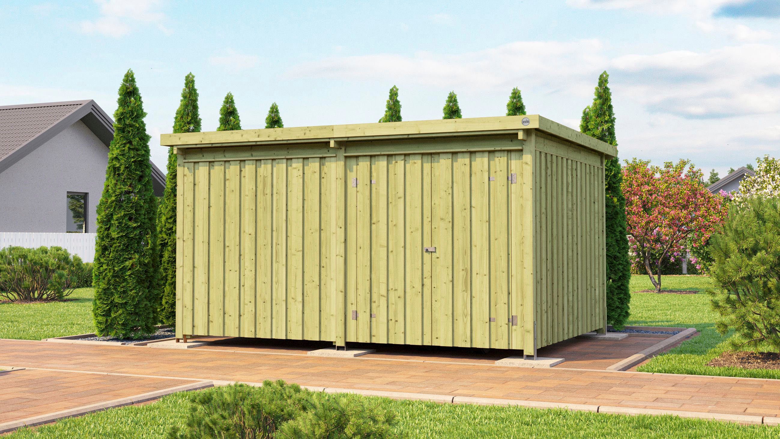 weka Gerätehaus Lagerhaus 607 Variante 4, kdi, 20 mm, BxT: 408x318 cm