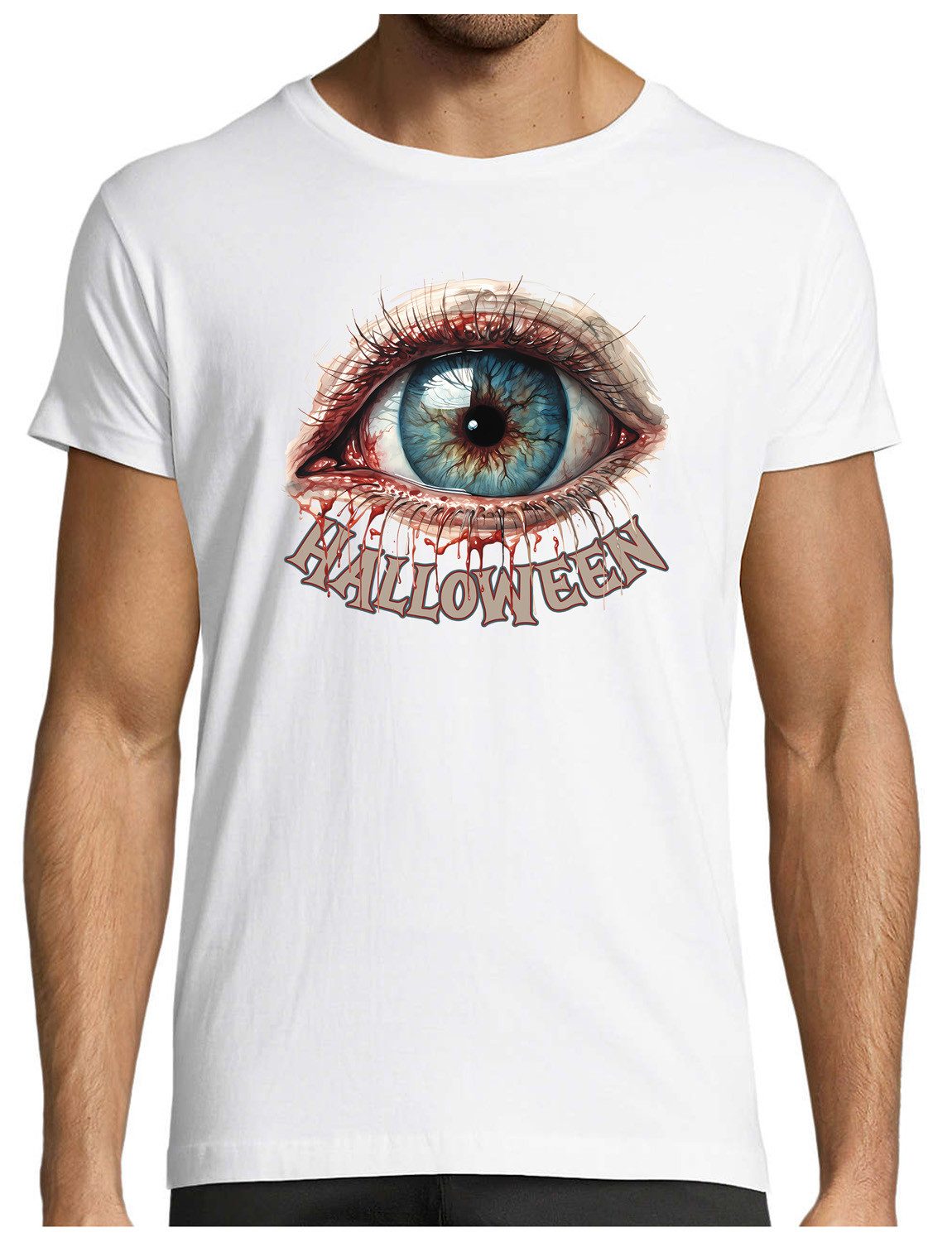T-Shirt Herren Halloween Shirt - Blutaugen Design Motiv