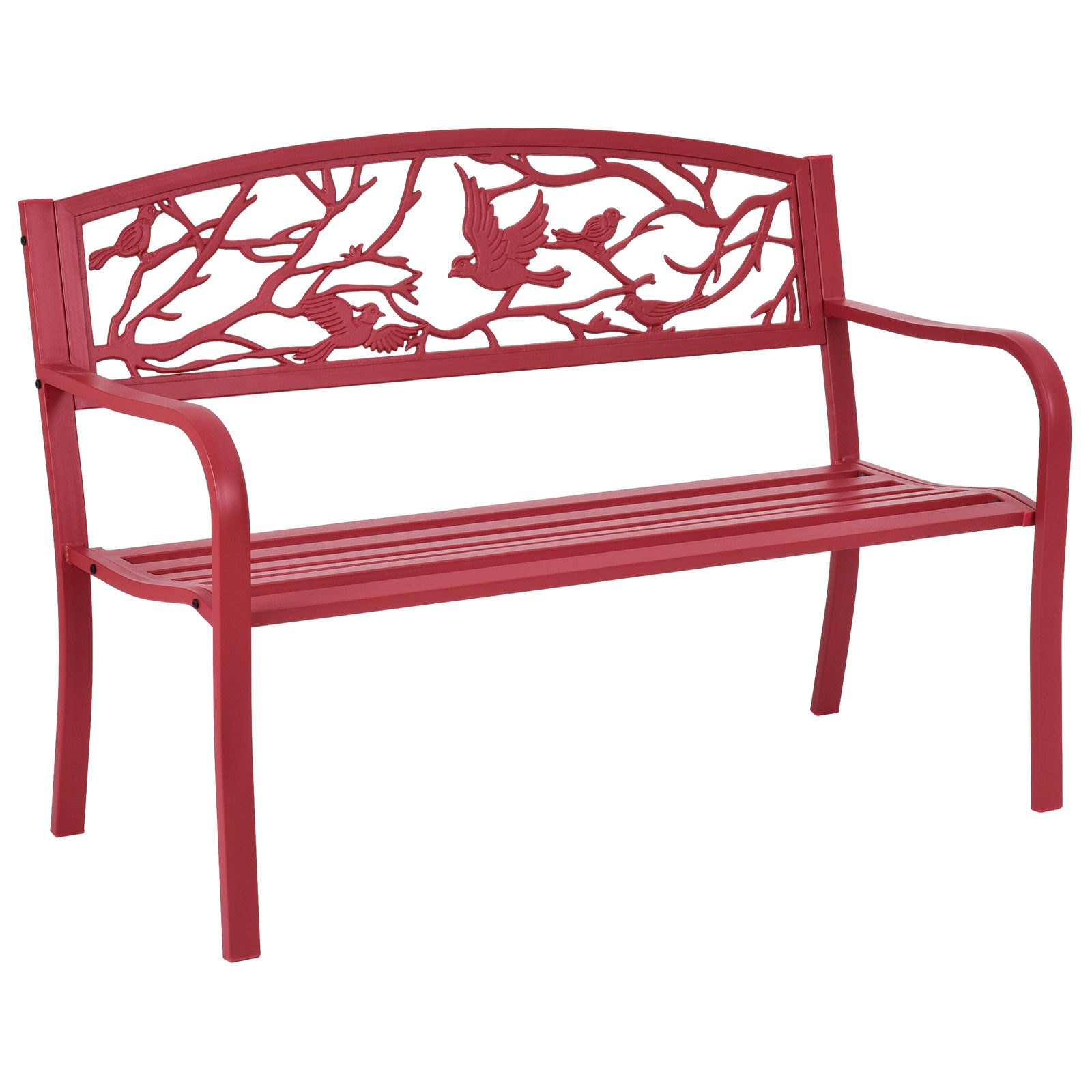 COSTWAY Gartenbank, 2 Sitzer, mit Rückenlehnen, aus Metall, 127x60x88cm günstig online kaufen