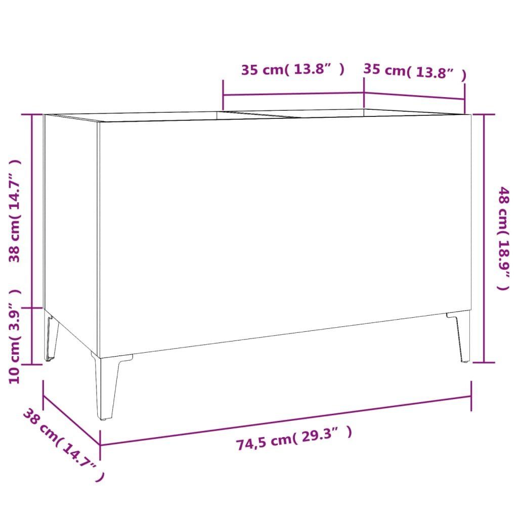 Plattenschrank vidaXL 1-tlg. cm 74,5x38x48 Media-Regal Holzwerkstoff, Betongrau