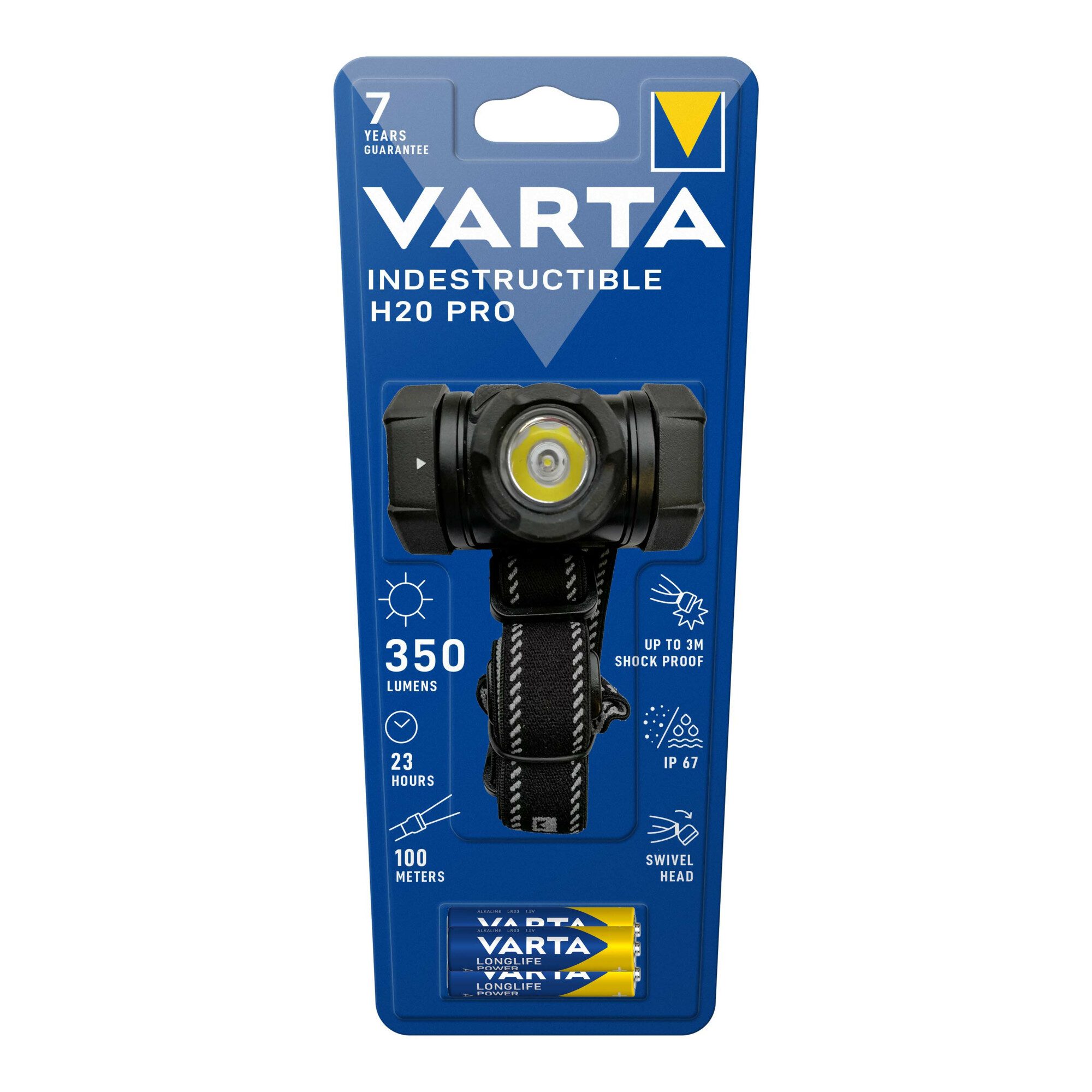 VARTA SUP-Leuchte Varta Cons.Varta LED-Taschenlampe H20 Pro 3AAA m.Batt. IndestructibleH