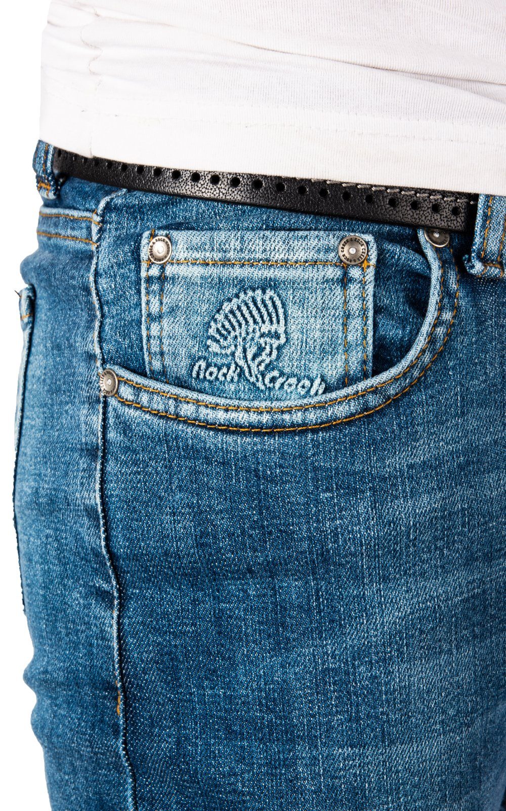 Rock Creek Slim-fit-Jeans Herren Jeans Stonewashed Blau RC-2164 – Bild 4 von 4