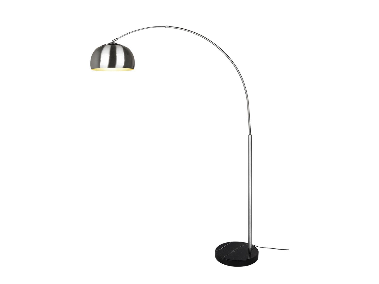 TRIO Leuchten LED Bogenlampe, Dimmfunktion, LED wechselbar, Warmweiß, große Ausladung, XXL Bogen-stehlampe silber gebogen dimmbar Höhe 200cm
