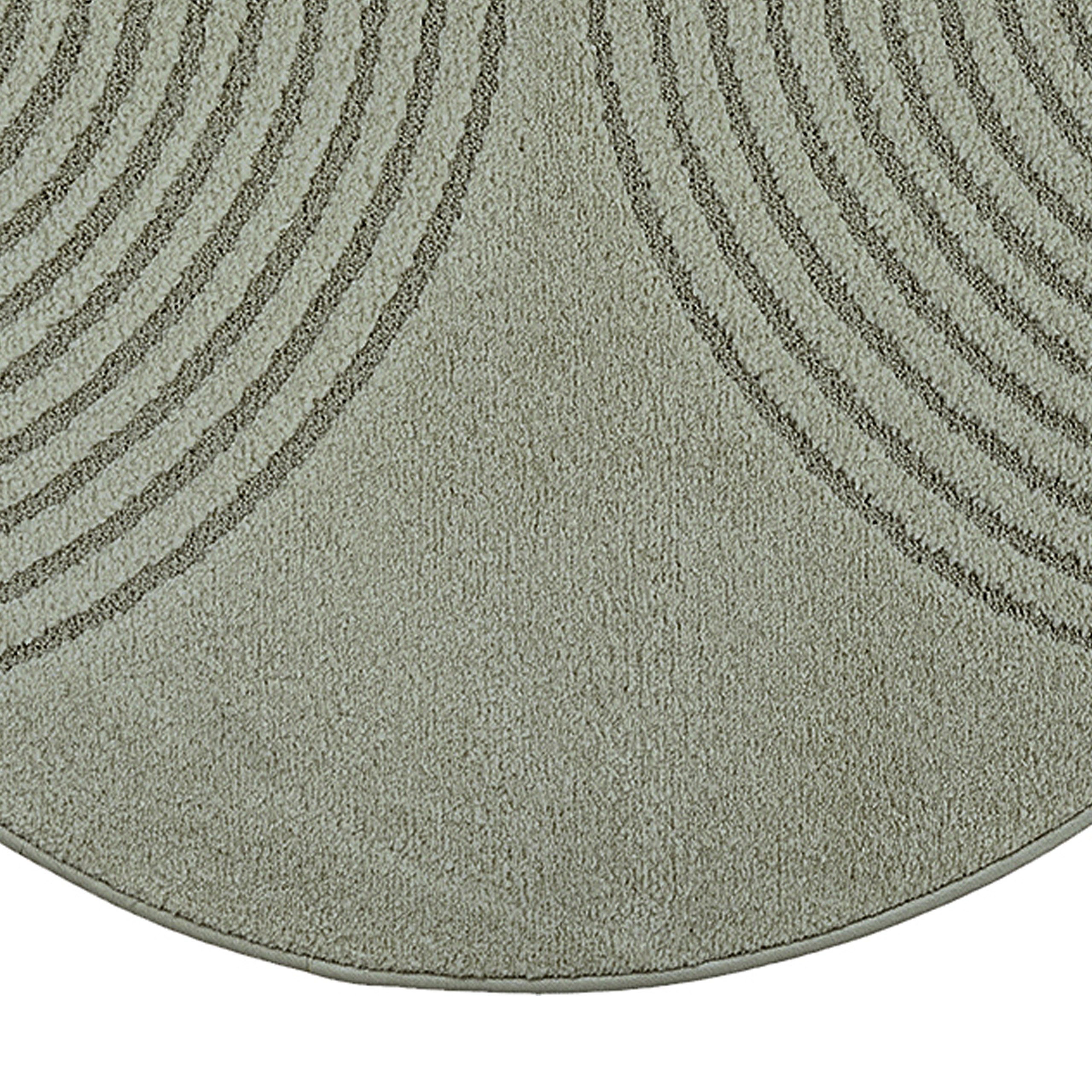 TeppichHome24 Teppich Teppich Grün mit 3D-Kreismuster pflegeleicht und robust, Rund – Bild 4 von 5