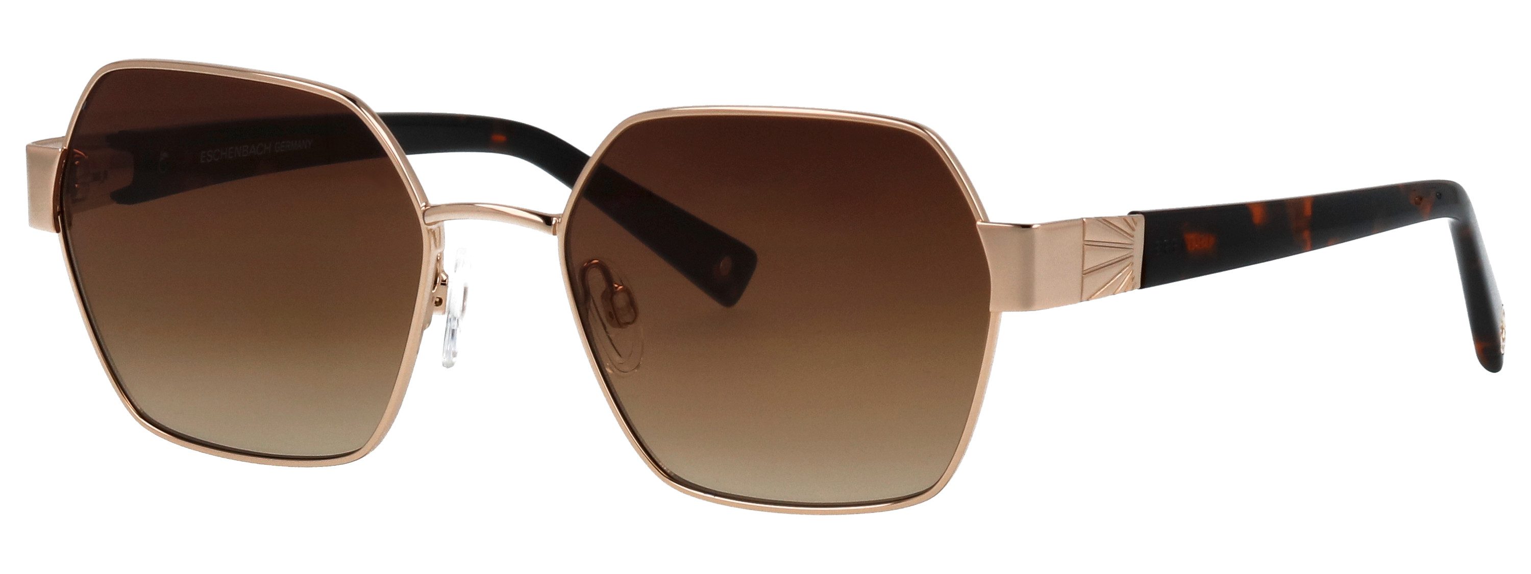 BRENDEL eyewear Sonnenbrille Modell 905065 Form Hexagon, Logoschriftzug auf Bügel, Metallfassung