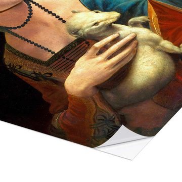 Posterlounge Wandfolie Leonardo da Vinci, Dame mit dem Hermelin, Malerei