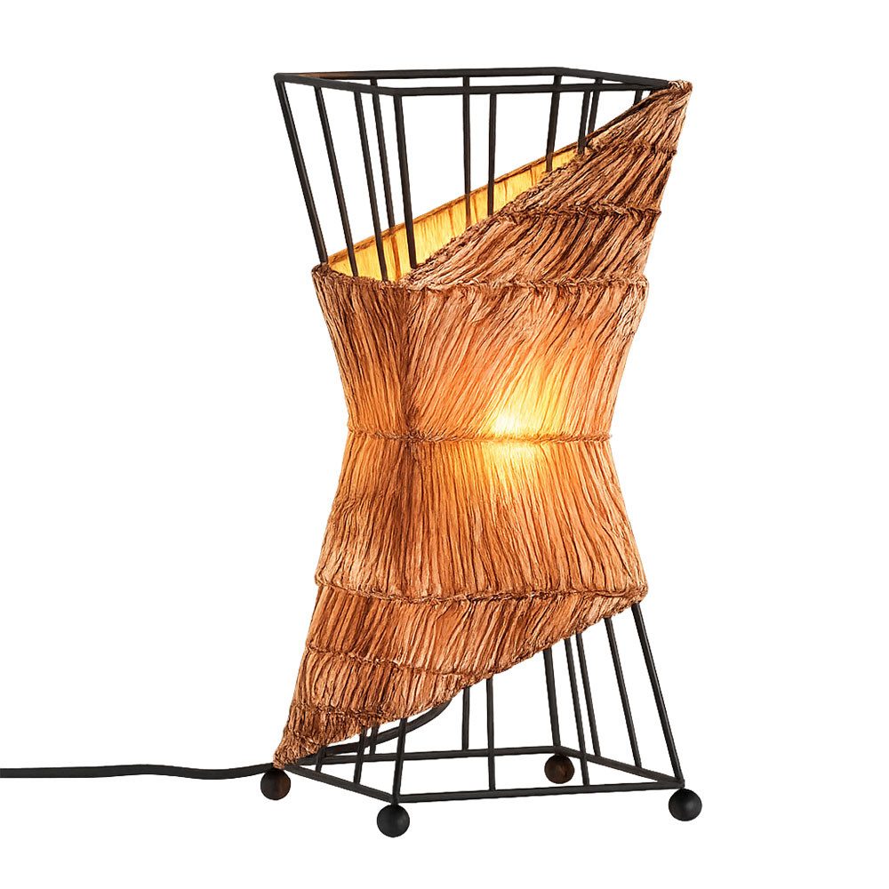 NOWA Tischleuchte, Leuchtmittel nicht inklusive, Tischlampe Tischleuchte Nachttischleuchte Beistelllampe braun H 34,5cm