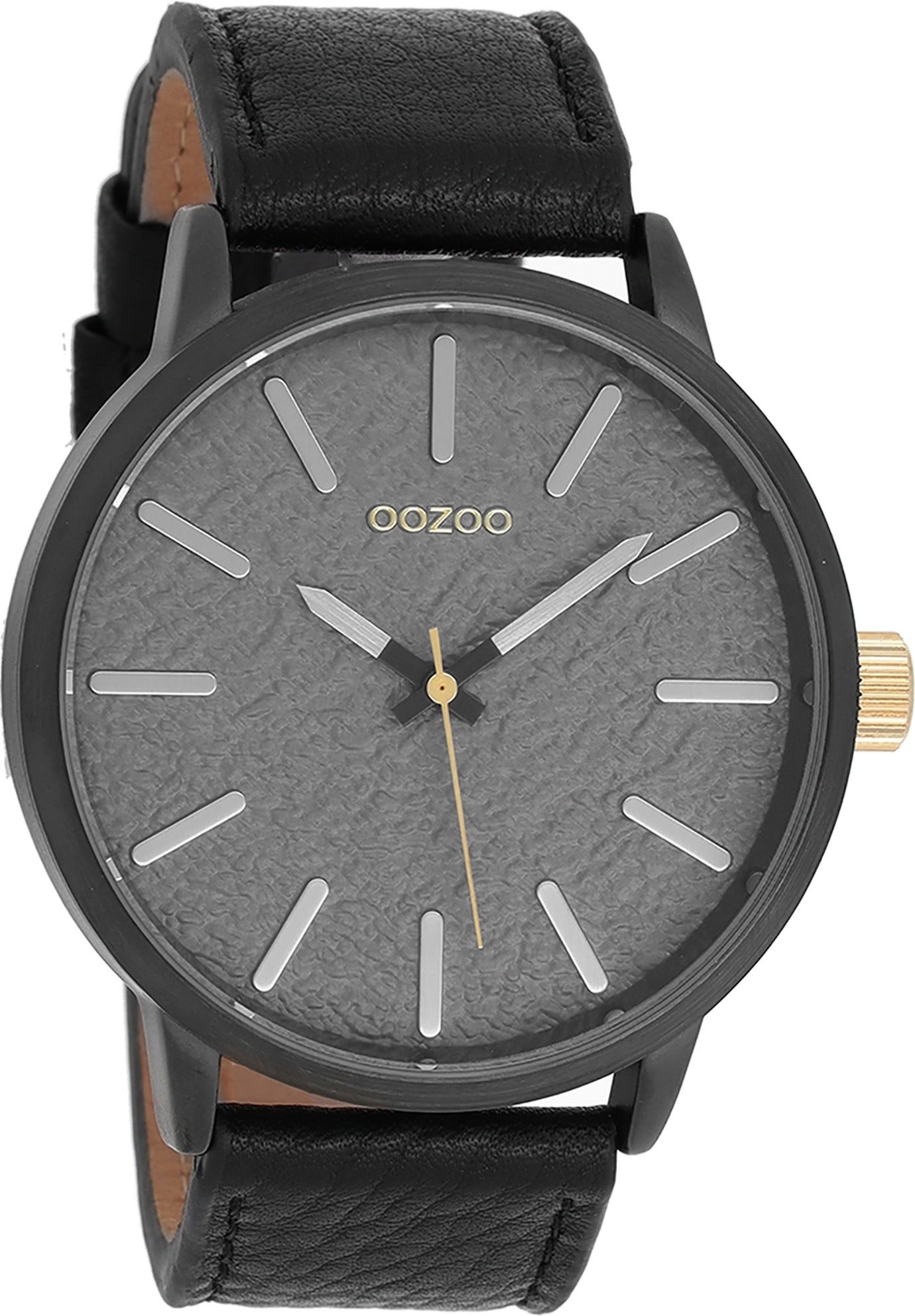 OOZOO Quarzuhr Oozoo Damen Armbanduhr Timepieces Analog, (Analoguhr), Damenuhr rund, extra groß (ca. 48mm) Lederarmband, Casual-Style