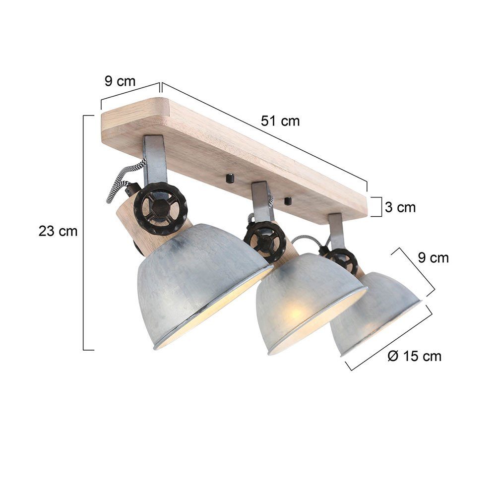 Steinhauer LIGHTING Decken Lampe Strahler Balken Vintage Leuchte Zimmer Spot LED Deckenleuchte, nicht inklusive, Leuchtmittel Wohn