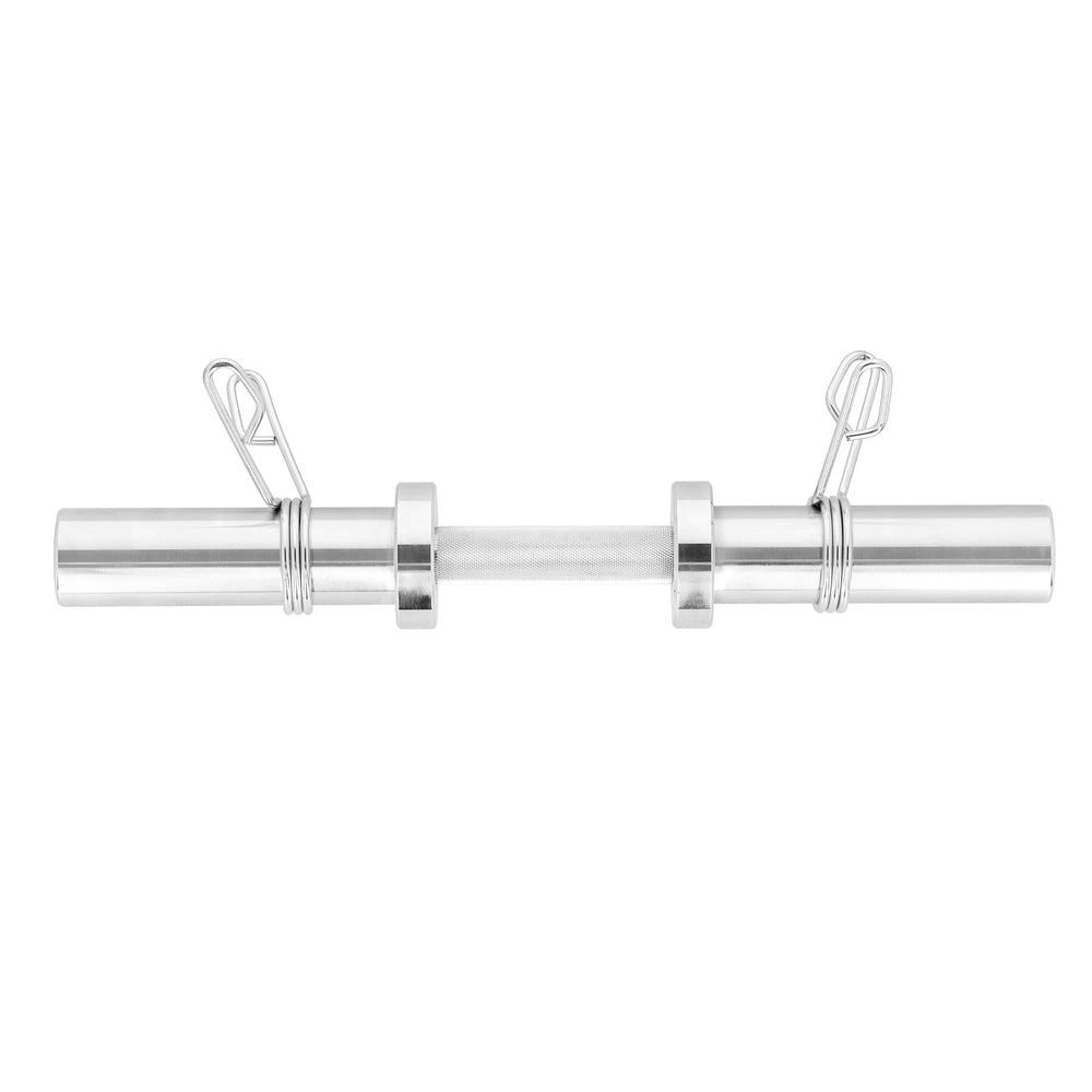 HMS Langhantelstange Kurzhantelstange Gewichtheberstange Trainingsstange, Stahl, 50.0 cm (Spar-Set, 1-tlg., 50 cm lang verchromt), olympisch, Kugellager, verchromt, 2 Federklemmen