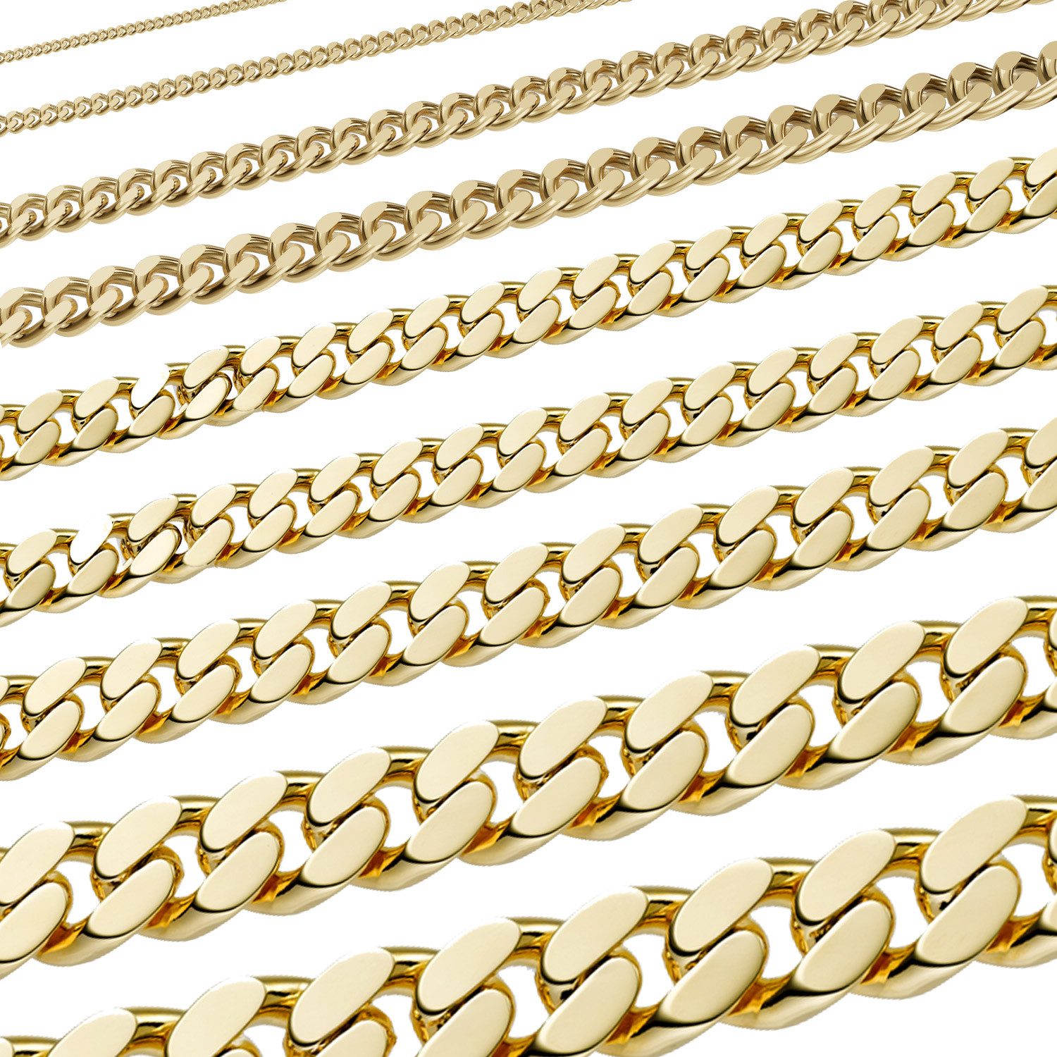Panzerkette Goldkette Panzerkette Länge 36cm - Breite 0,8mm - 585-14 Karat Gold