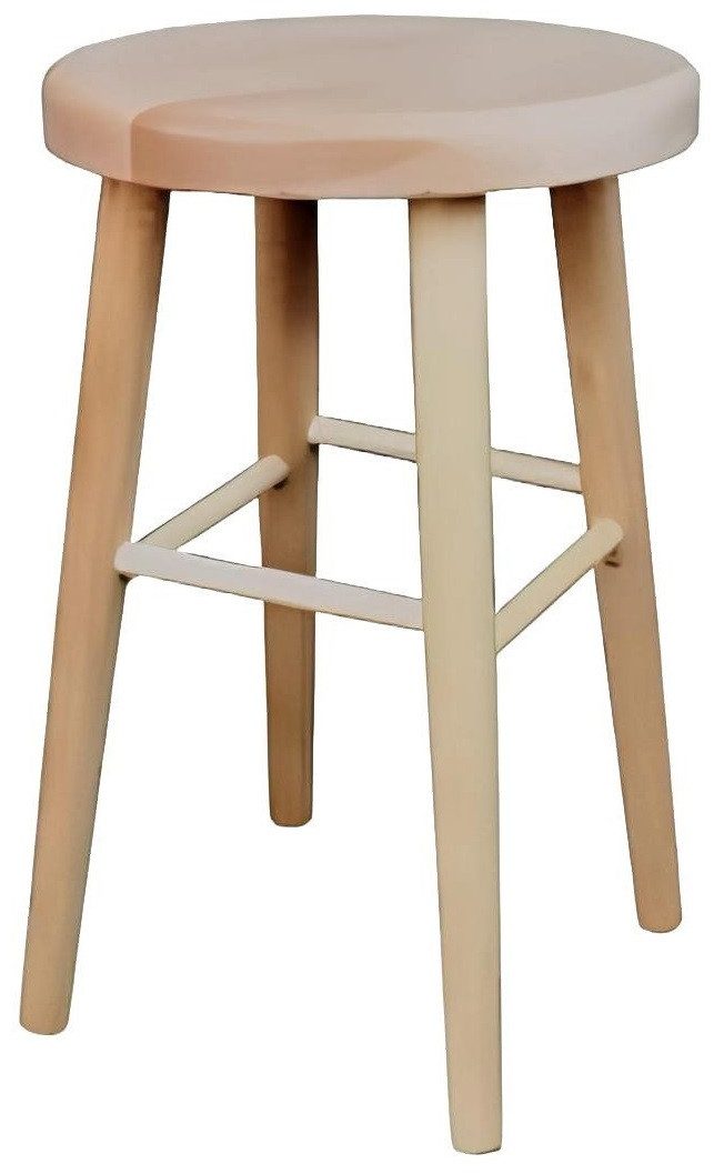 Xlmoebel Barhocker Runder Massivholz-Sitzhocker mit Fußablage in zeitloser Eleganz (Barhocker), Hergestellt in Europa