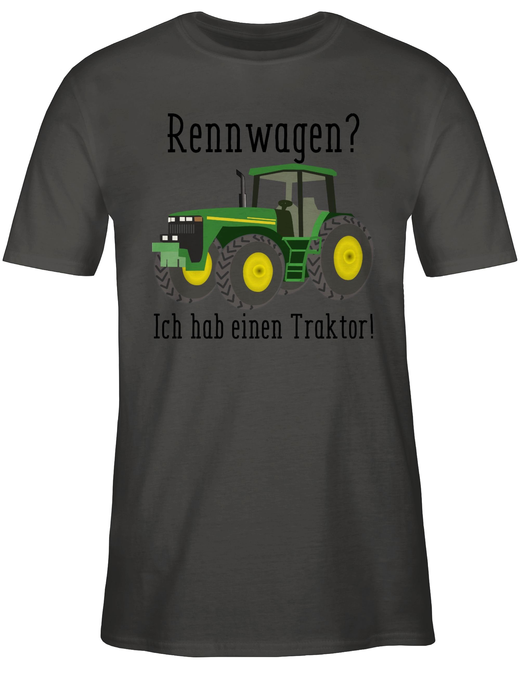 T-Shirt Ges Trecker Ich einen Bauer 2 Dunkelgrau habe Geschenk - Traktor Rennwagen Landwirt Shirtracer Traktor