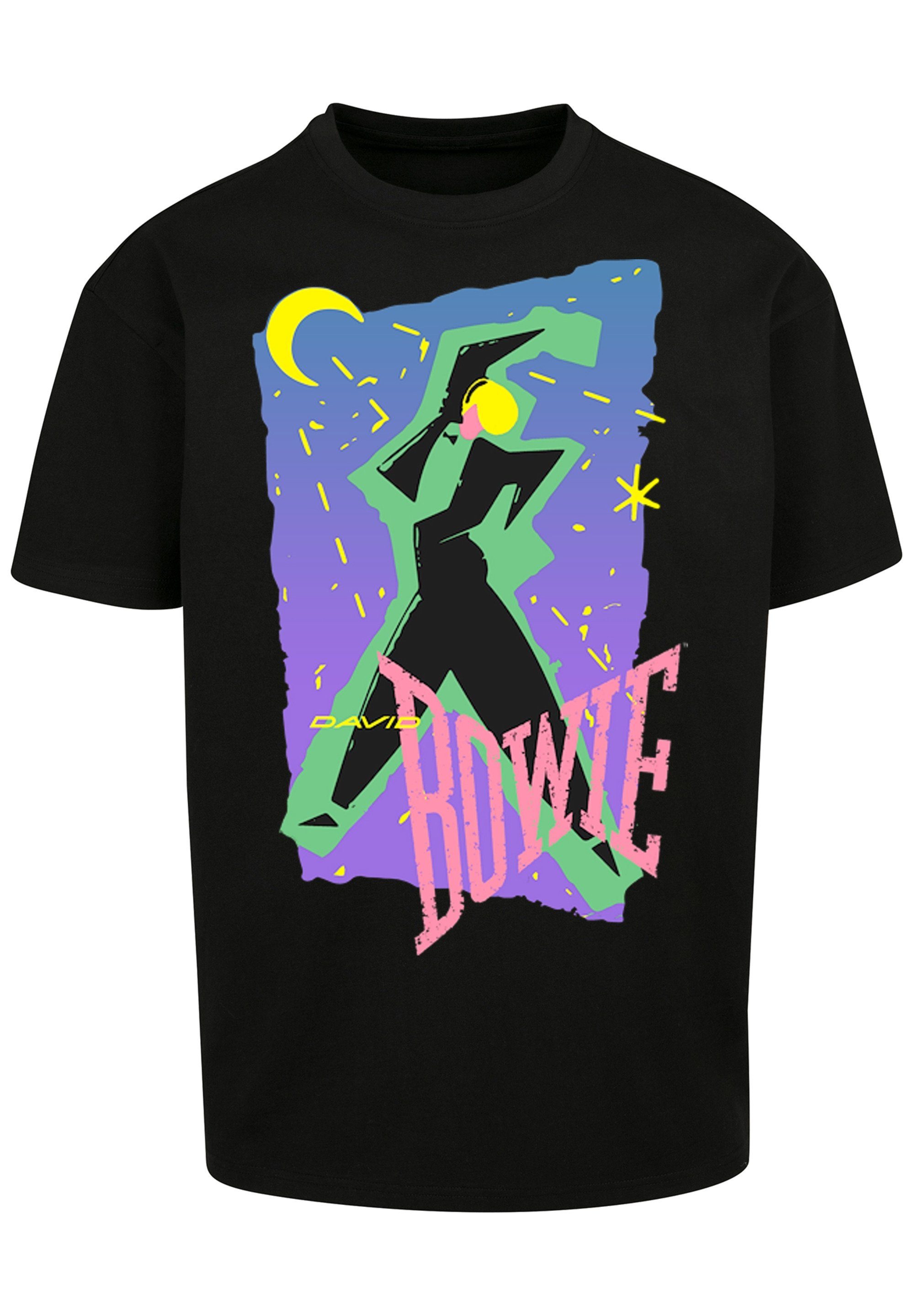 Dance schwarz Print Moonlight Bowie Music Band David T-Shirt Rock F4NT4STIC