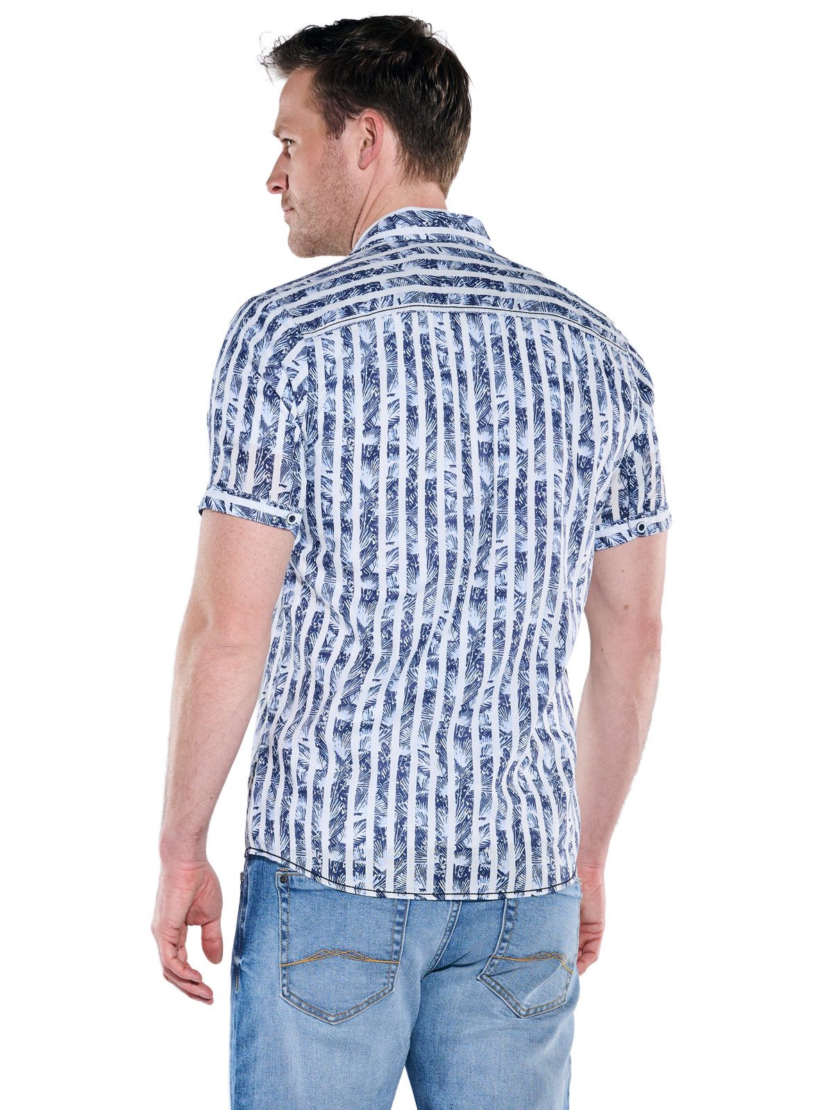 Engbers Kurzarmhemd Herren Hemd gemustert, Marineblau günstig online kaufen