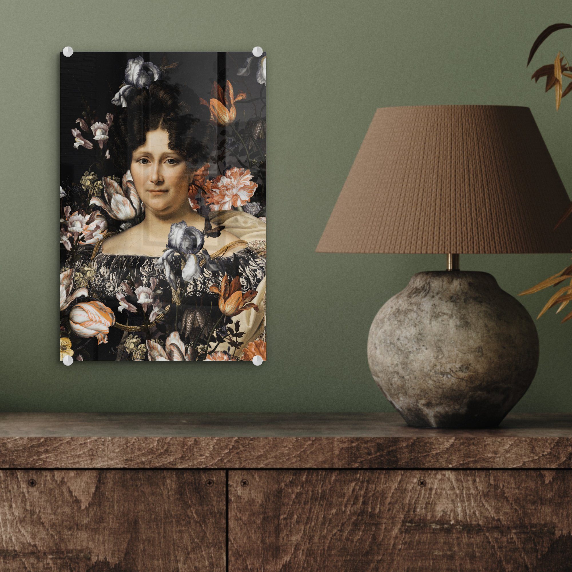 - Acrylglasbild Glas - Bilder Johanna Engelen Blumen, Wanddekoration - - Glasbilder auf - MuchoWow Wandbild Drahonet Foto bunt Henriette (1 St), Glas Dubois auf