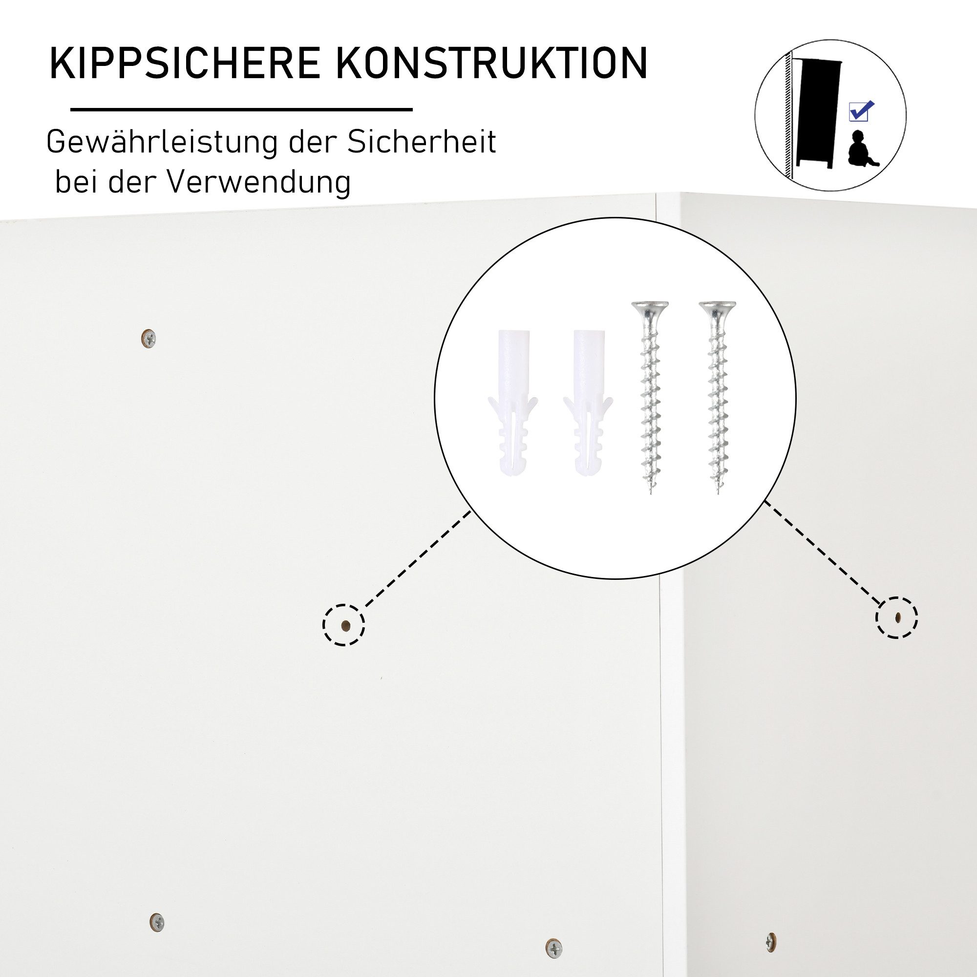HOMCOM Kinderregal Bücherregal Kinderzimmerregal, 7 offene Fächer, Kindergarten, Eckregal mit 3 Aufbewahrungsboxen 1-tlg., für Kinderzimmer, für 3-12 Jahre Kind – Bild 4 von 5