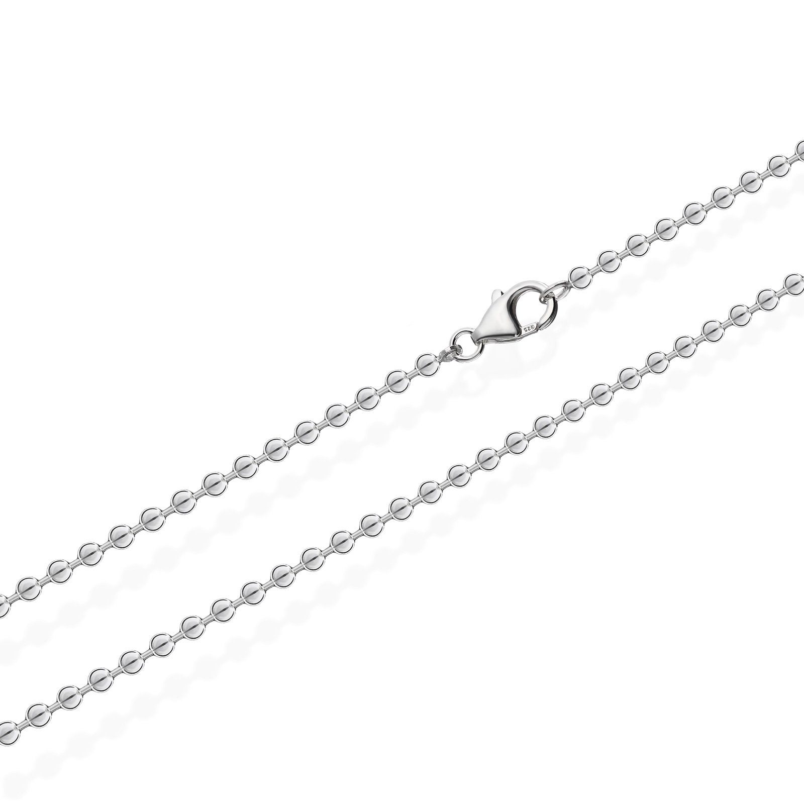 Valentinstagsgeschenk NKlaus Silberkette 925 Sterlingsilber Kugel Kette Für Anhänger Silberkette 40cm 1,50mm 3g, silberfarben
