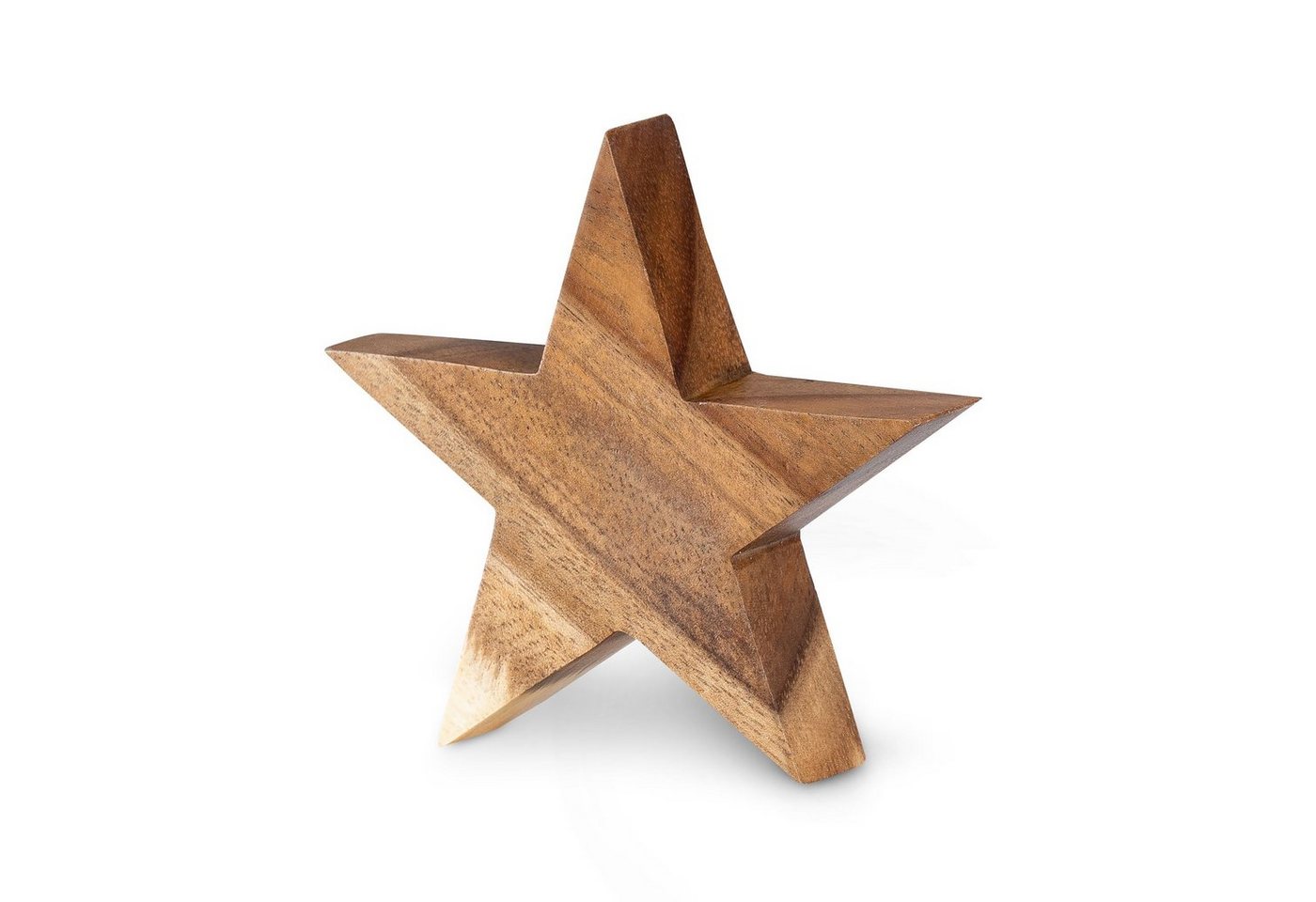 Levandeo® Dekoobjekt, Stern Holzstern Akazie 12cm Akazienholz Braun Natur Deko Tischdeko