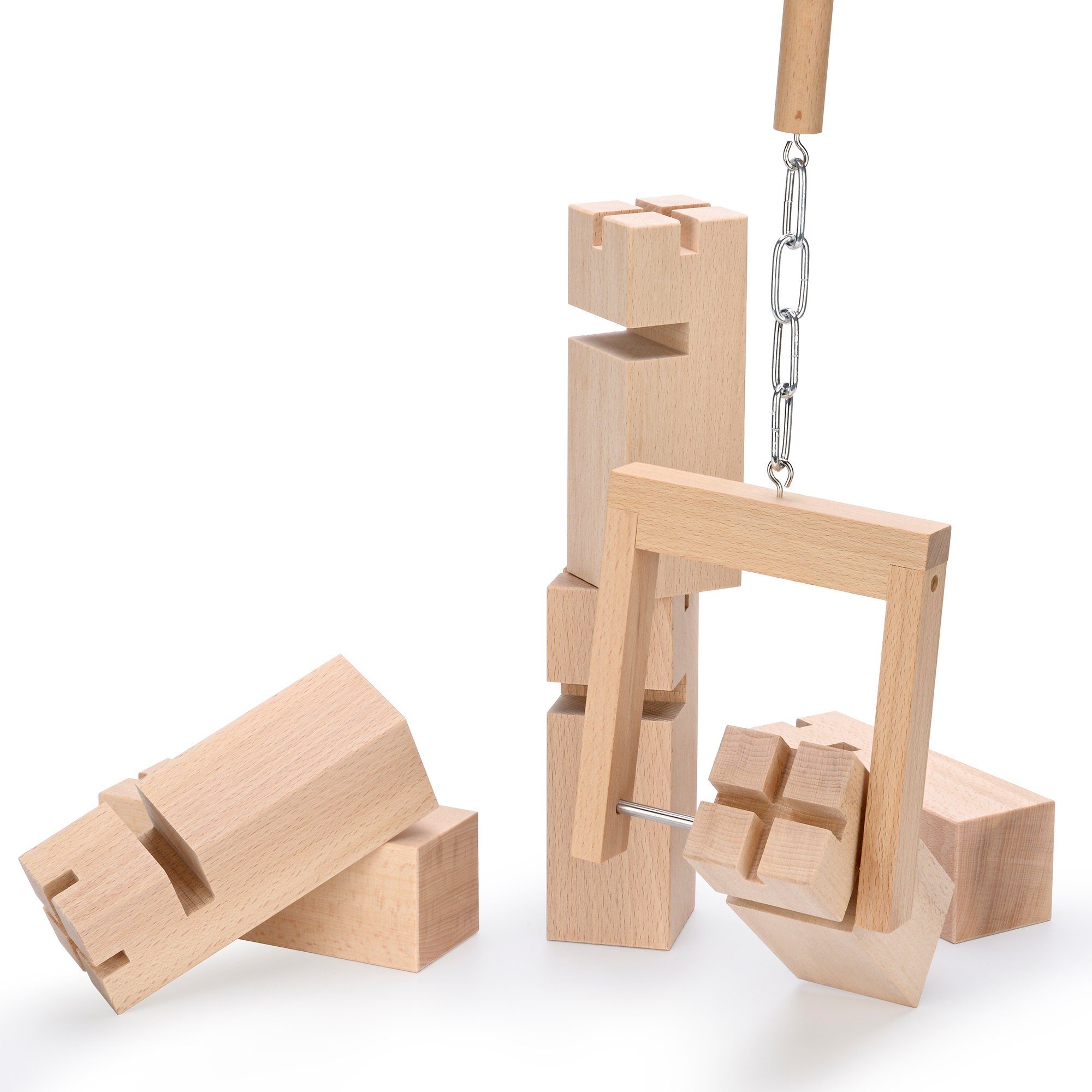 ideen.kollektiv Stapelspielzeug Fröbelturm - Stapelspiel für bis zu 24 Spieler - Teambuilding Outdoor, Spiel für Kinder und Erwachsene aus Buchenholz
