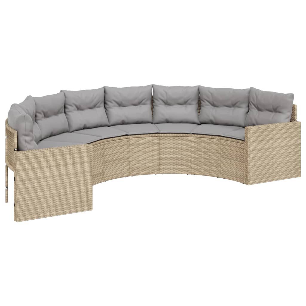 vidaXL Loungesofa Gartensofa mit Kissen Halbrund günstig online kaufen