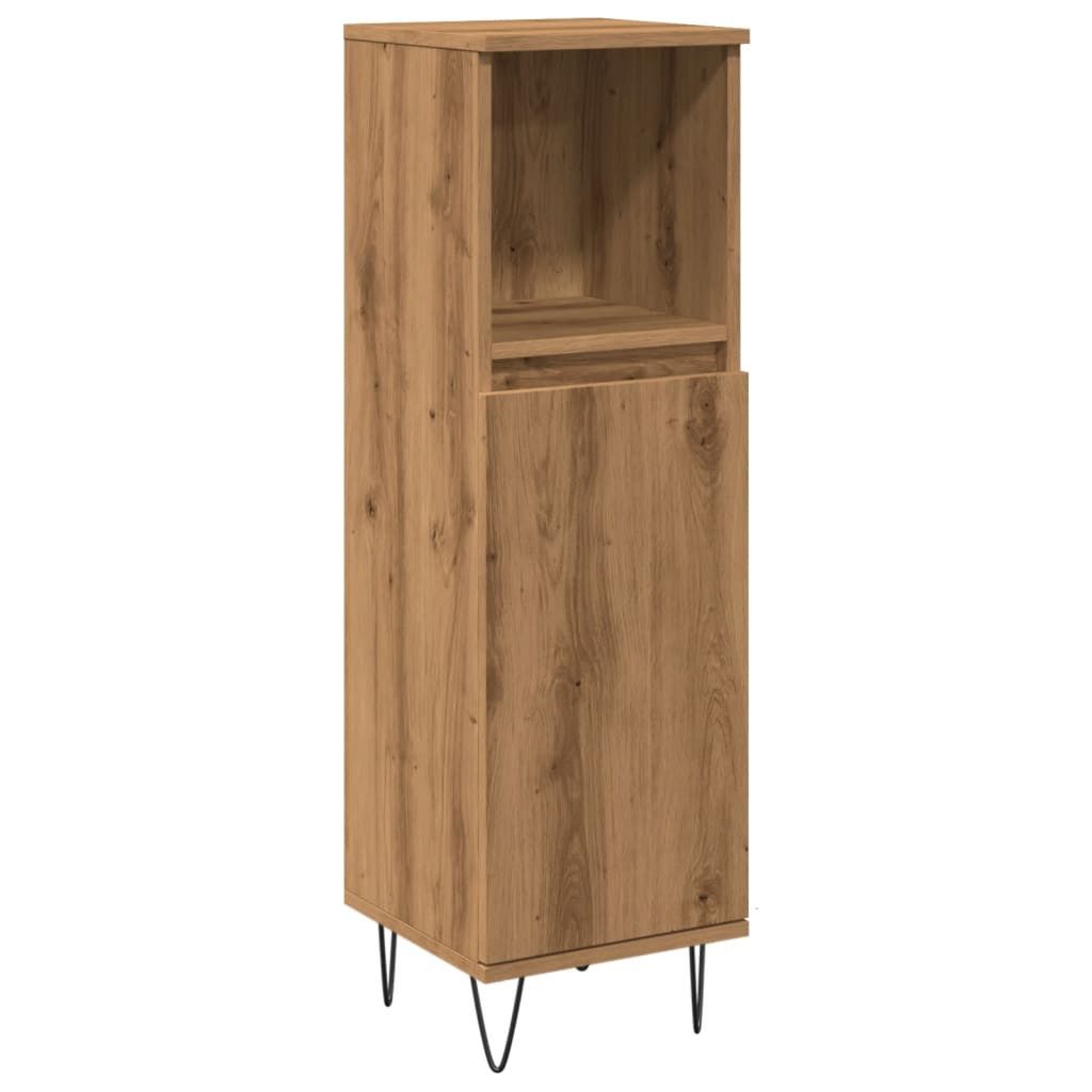 vidaXL Badezimmer-Set Badschrank Artisan-Eiche 30x30x100 cm Holzwerkstoff, günstig online kaufen