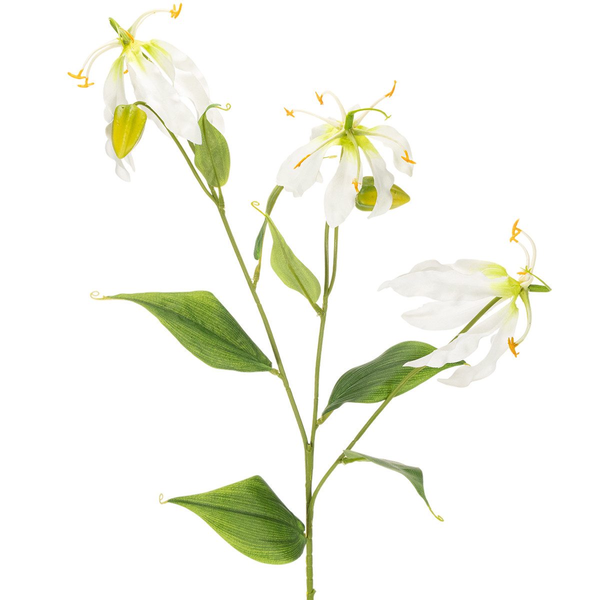 Kunstblume Dekorativer Gloriosa Blütenzweig für edle Arrangements und, 3 Stück, Florists Products, Höhe 80 cm