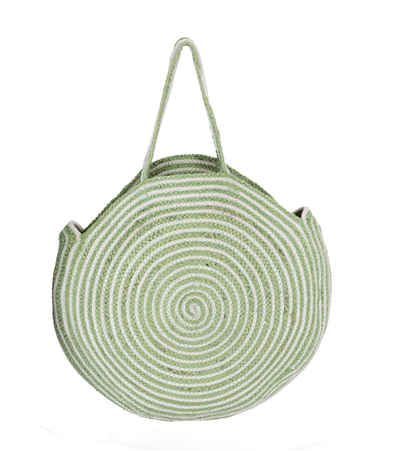 halsüberkopf Accessoires Strandtasche Tasche Jute, rund mit schönem Spiralmuster