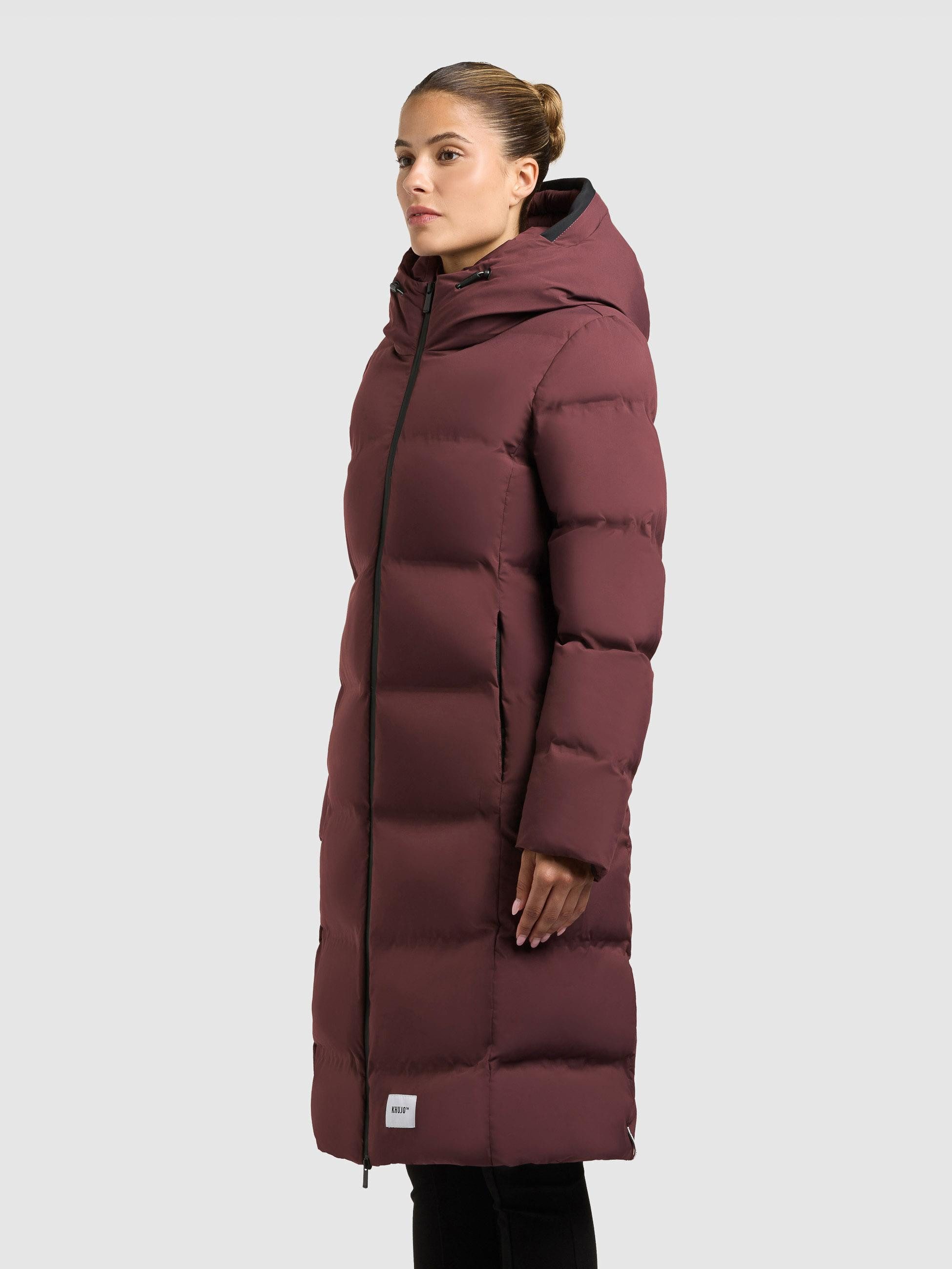 khujo Steppmantel Finnie3 Warmer Damen Wintermantel mit großer Kapuze