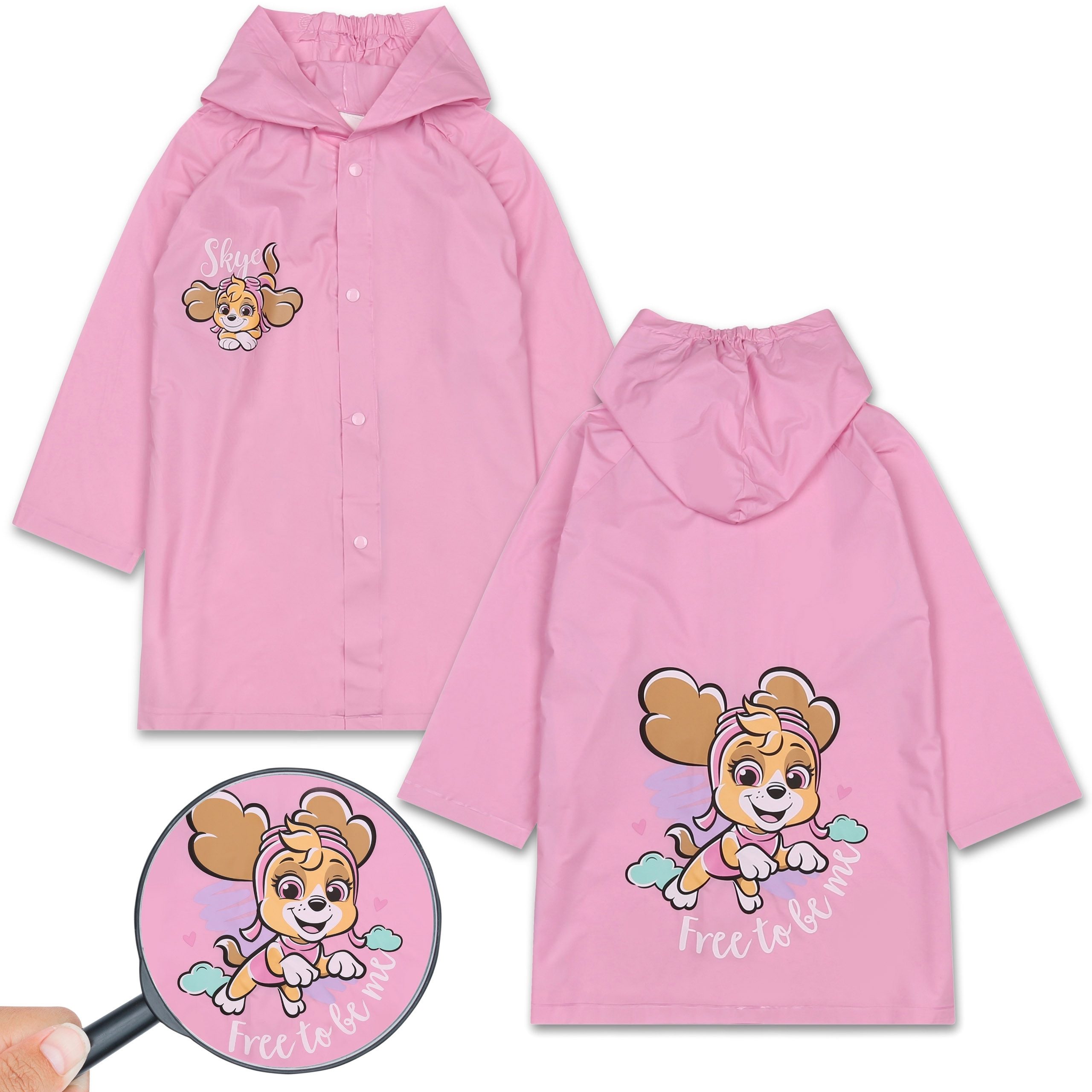 Regenjacke Paw Patrol Skye Hellrosa Regenmantel, Kapuze Umhang, Mädchen 3-4 Jahre