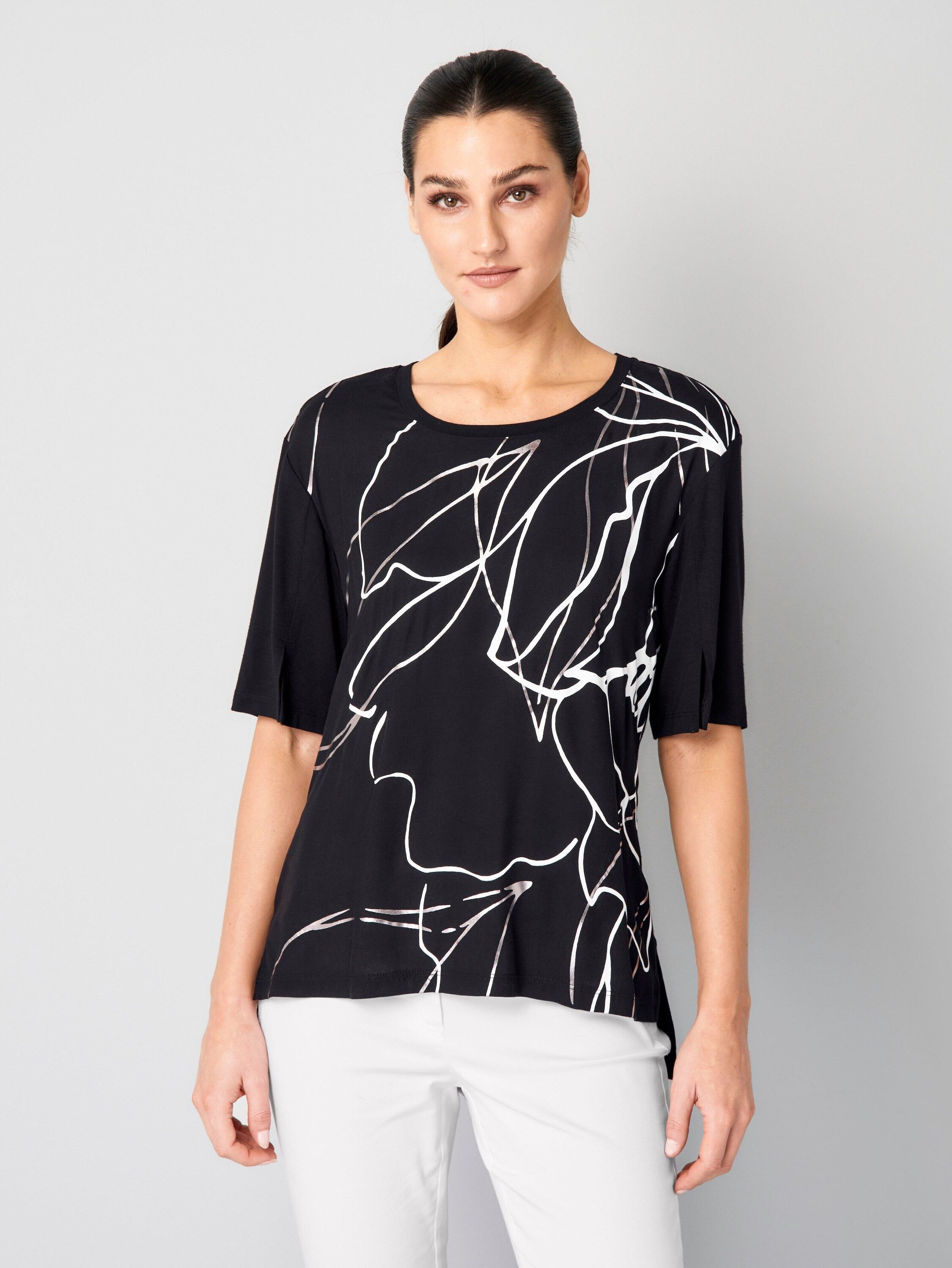 Print-Shirt Modernes Druckshirt mit floralem Print