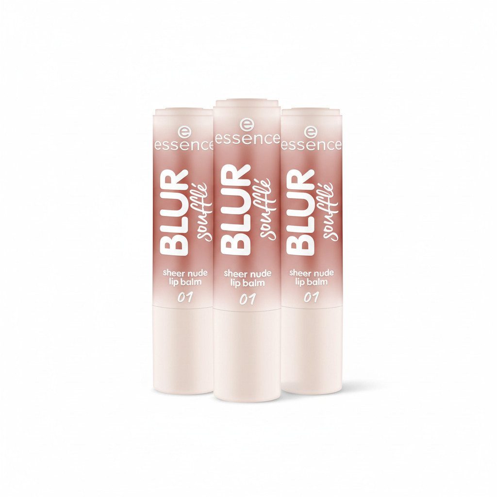 Essence Lippenbalsam BLUR soufflé sheer nude lip balm, 3-tlg.