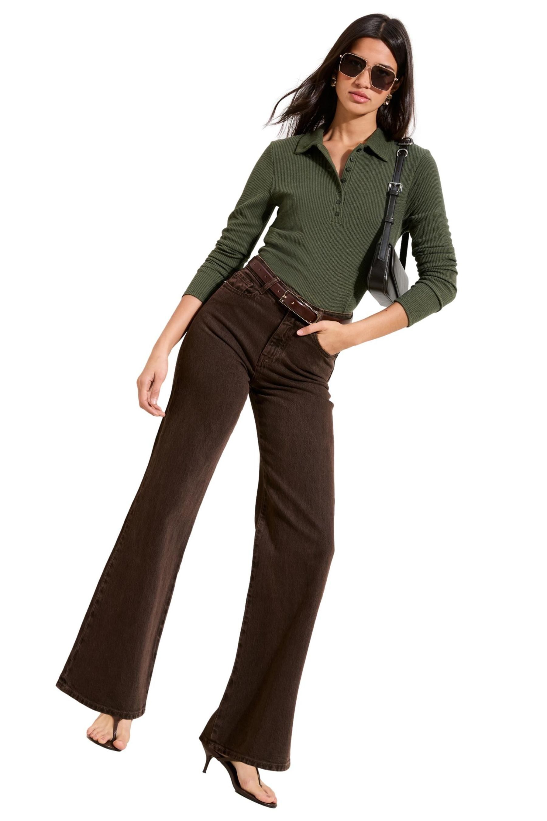 Hemdbluse Friends Like These Henley-Oberteil in Knitteroptik